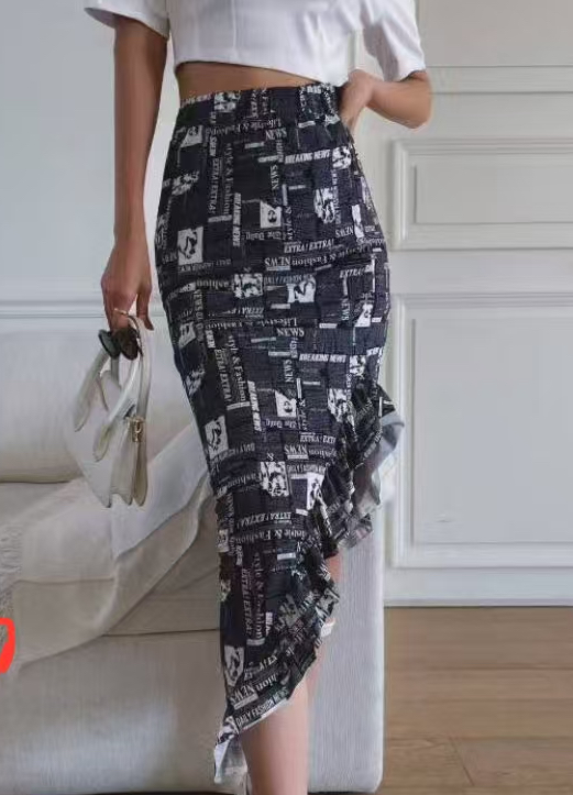 高腰顯瘦滿版鉛筆裙