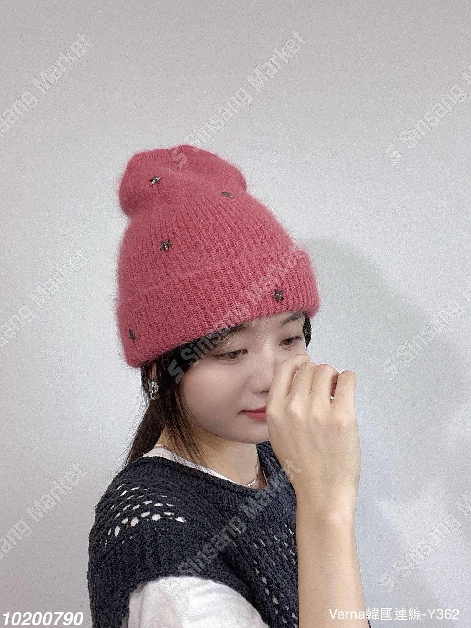 亮眼星星補丁毛帽 