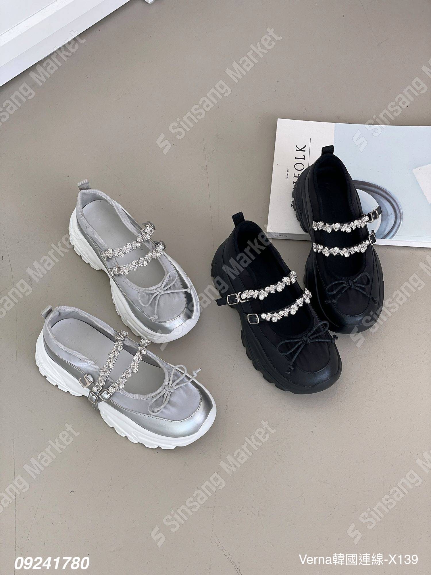 俏麗可愛水鑽鋸齒鞋