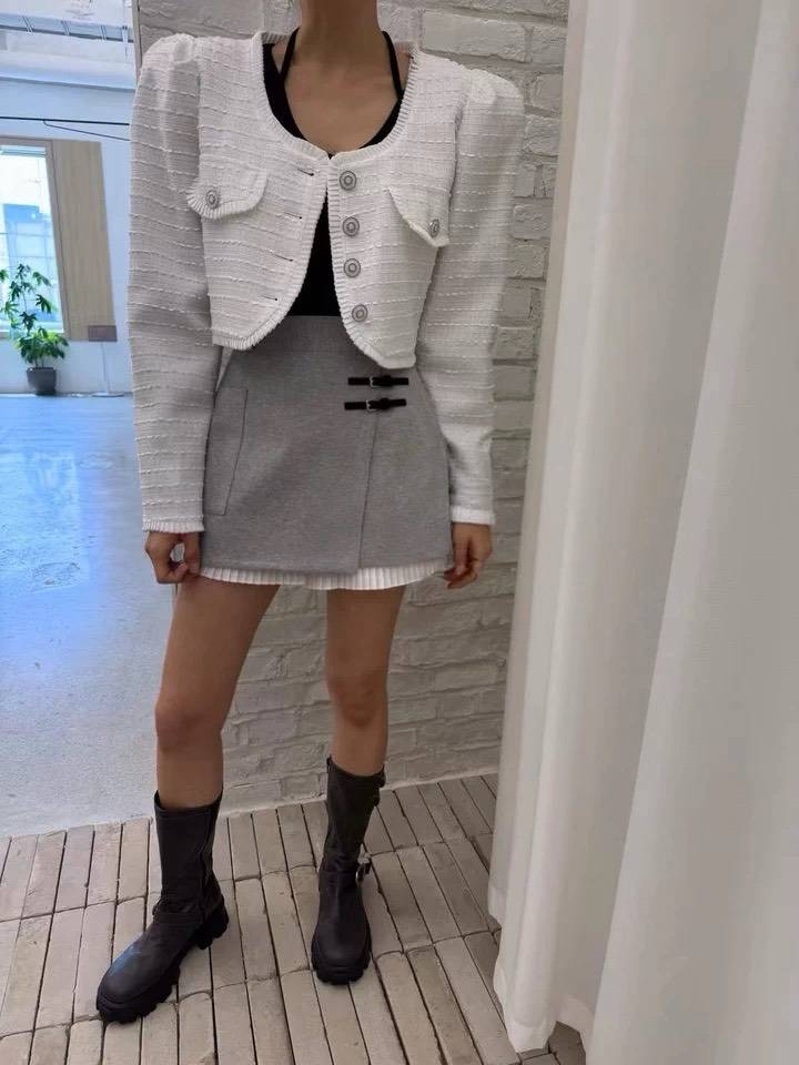 秋季新款氣質排扣小香風外套