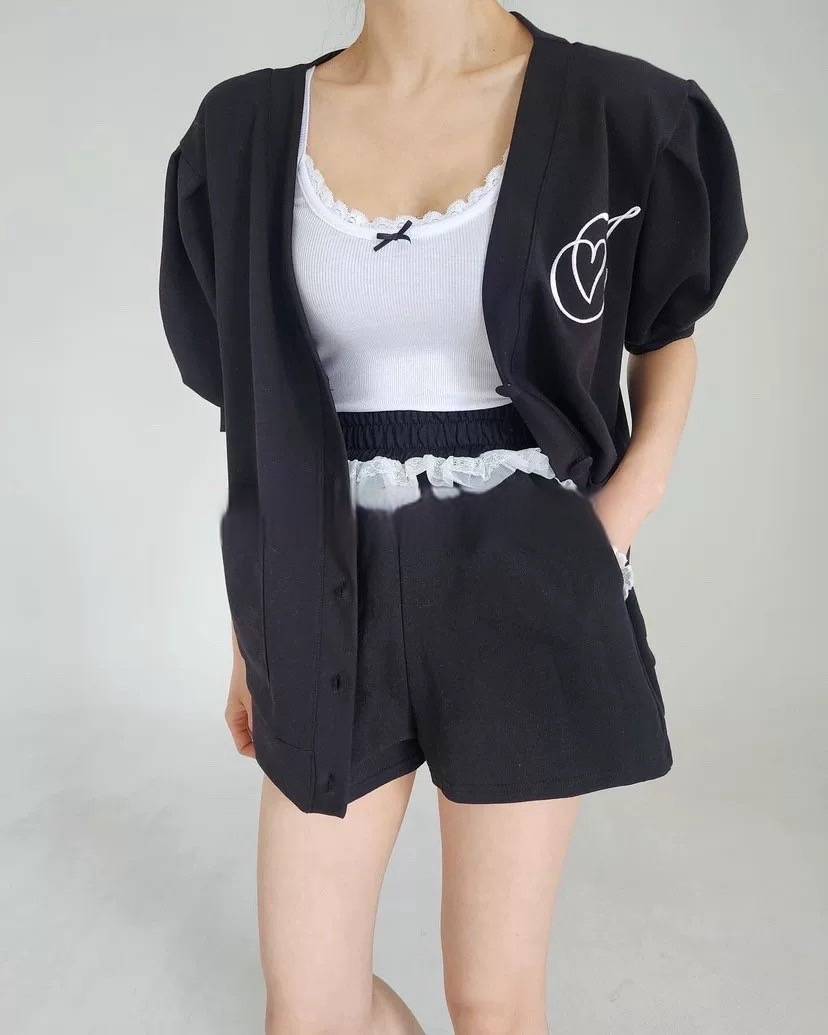 愛心圖案公主袖長外套