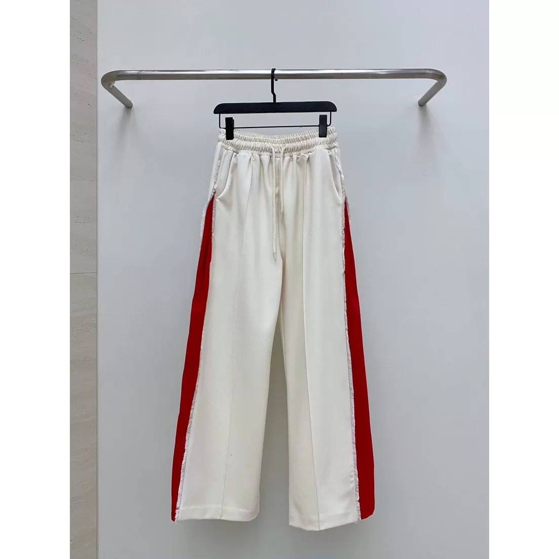 美式休閒撞色闊腿休閒褲