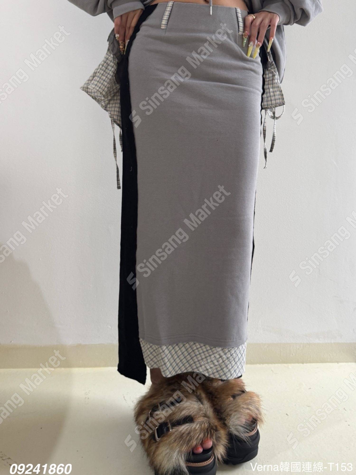 氣質優雅拼接鉛筆裙