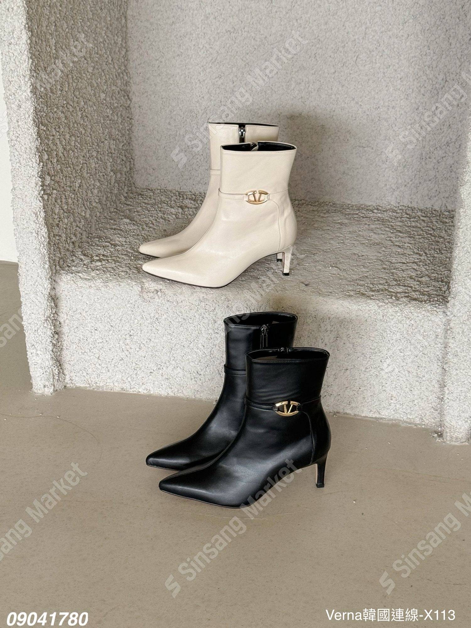 知性百搭尖頭皮高靴