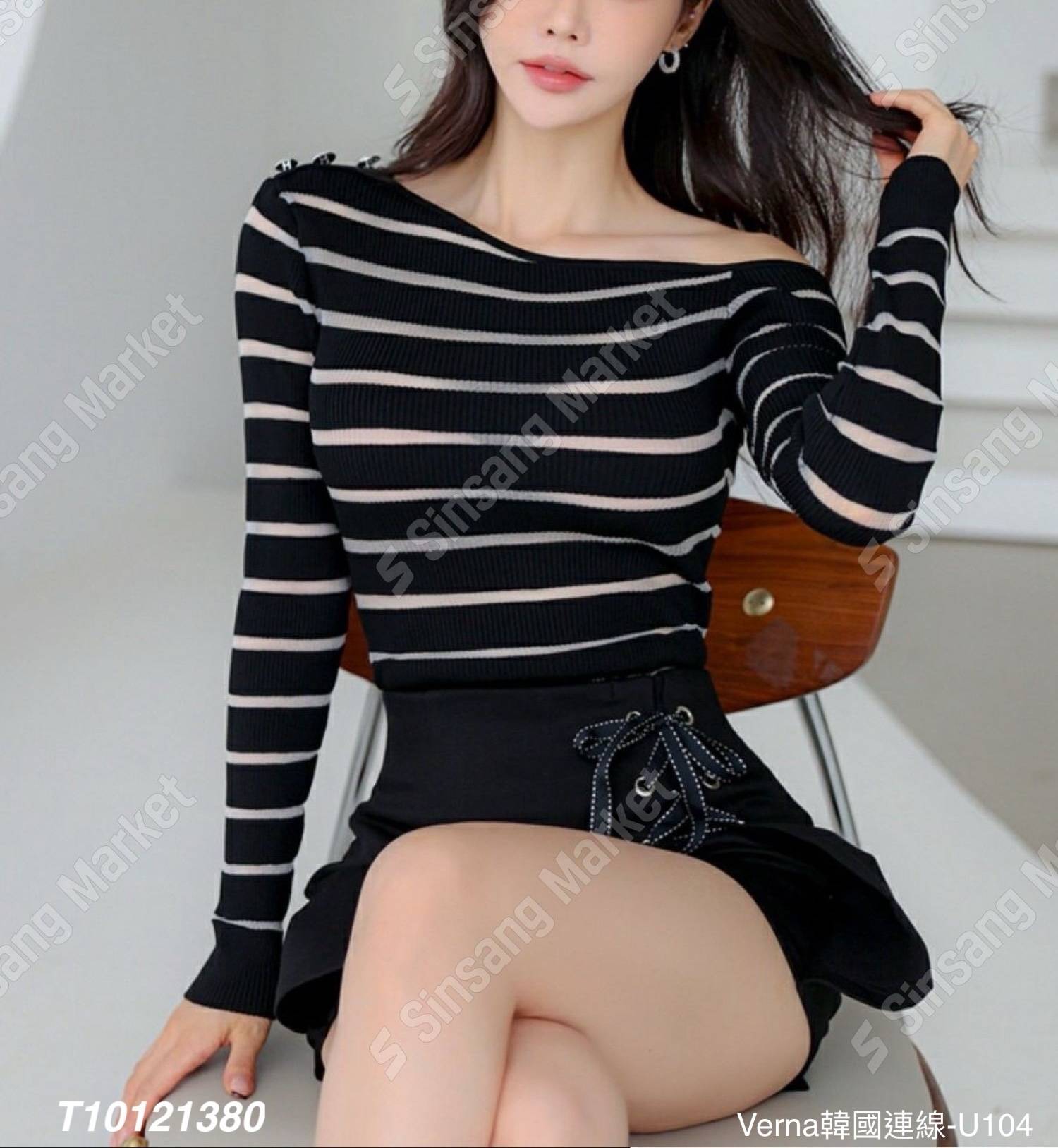 知性斜尖條紋上衣