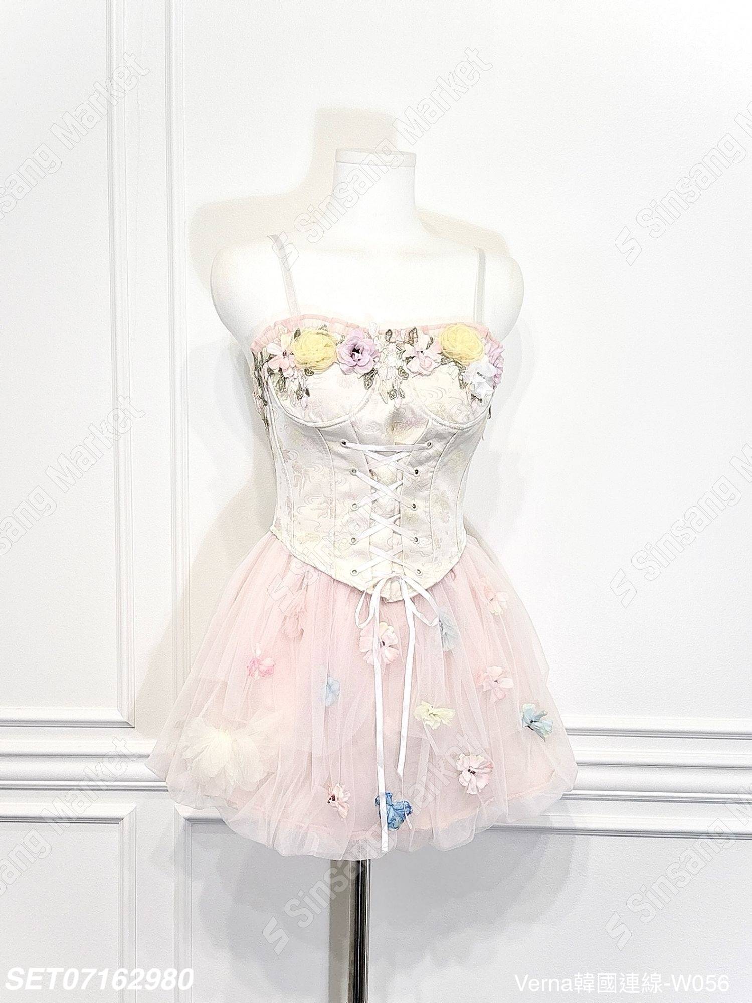 典雅氣質馬甲網紗短裙套裝