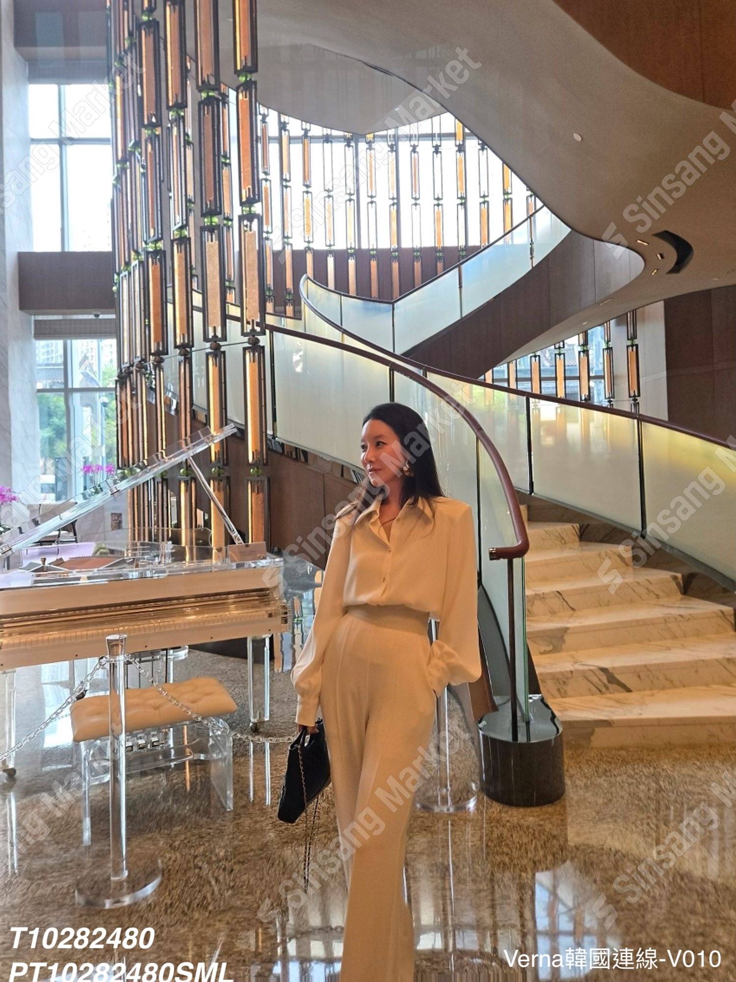 俐落大方挺版長褲套裝