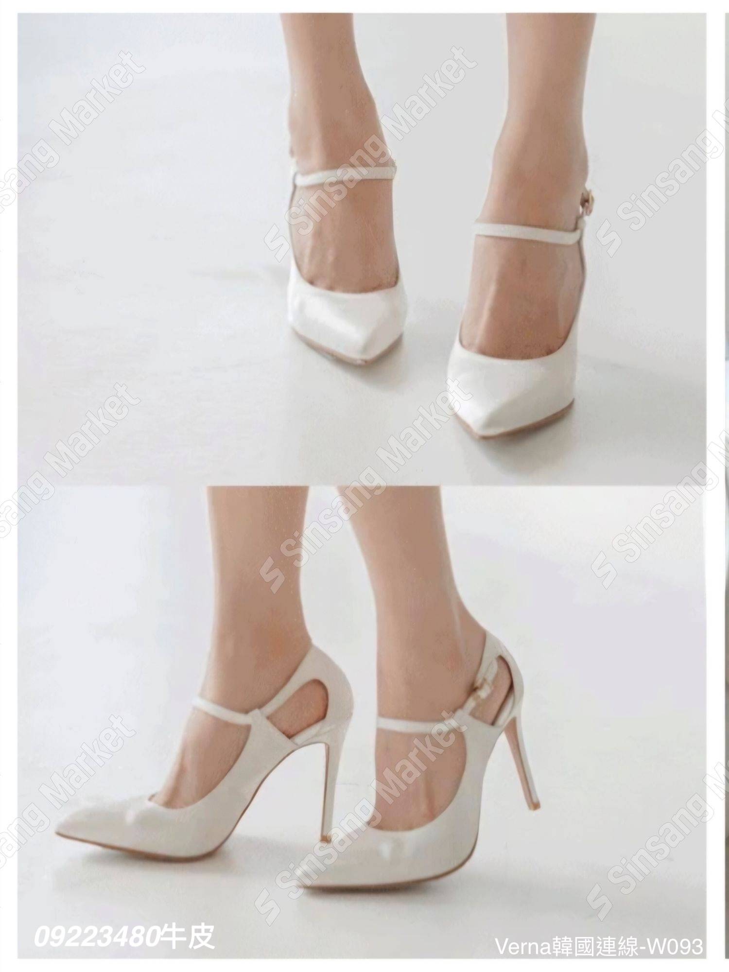 素雅細緻牛皮尖頭跟鞋