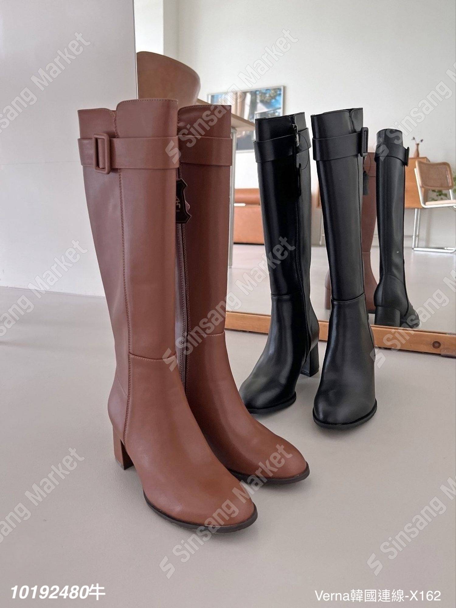 率性百搭牛皮長靴