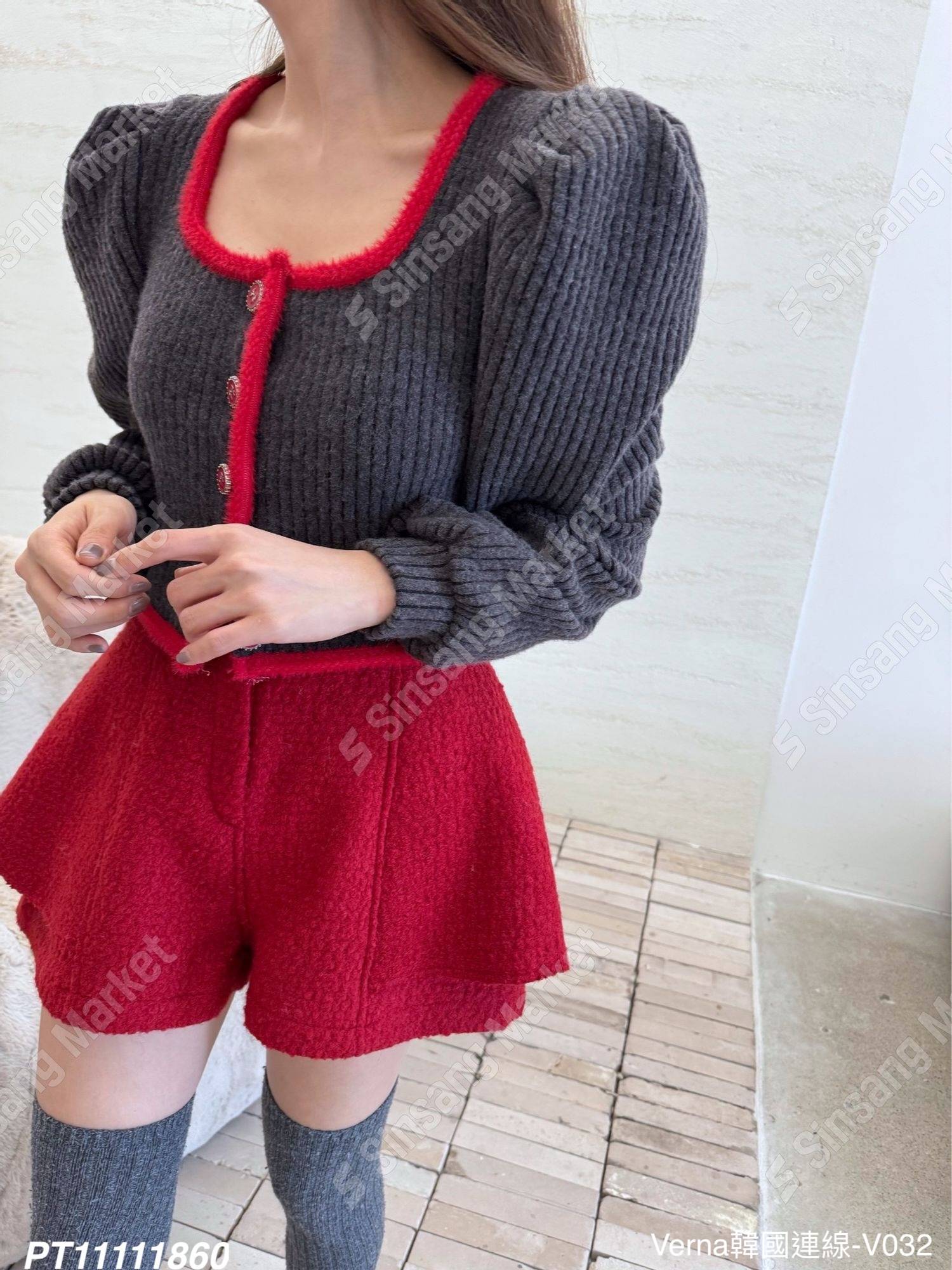 甜心羊羔毛高腰短褲