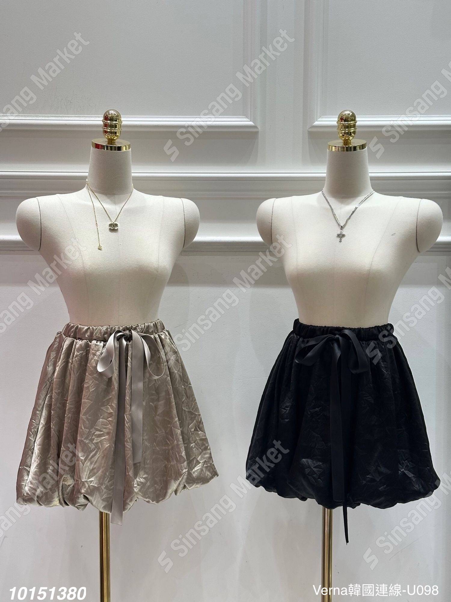 華麗緞面花苞短裙