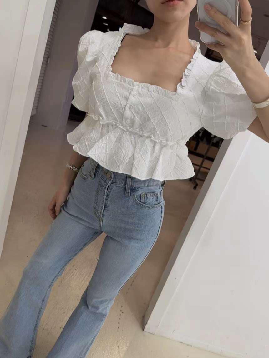 氣質短版公主上衣
