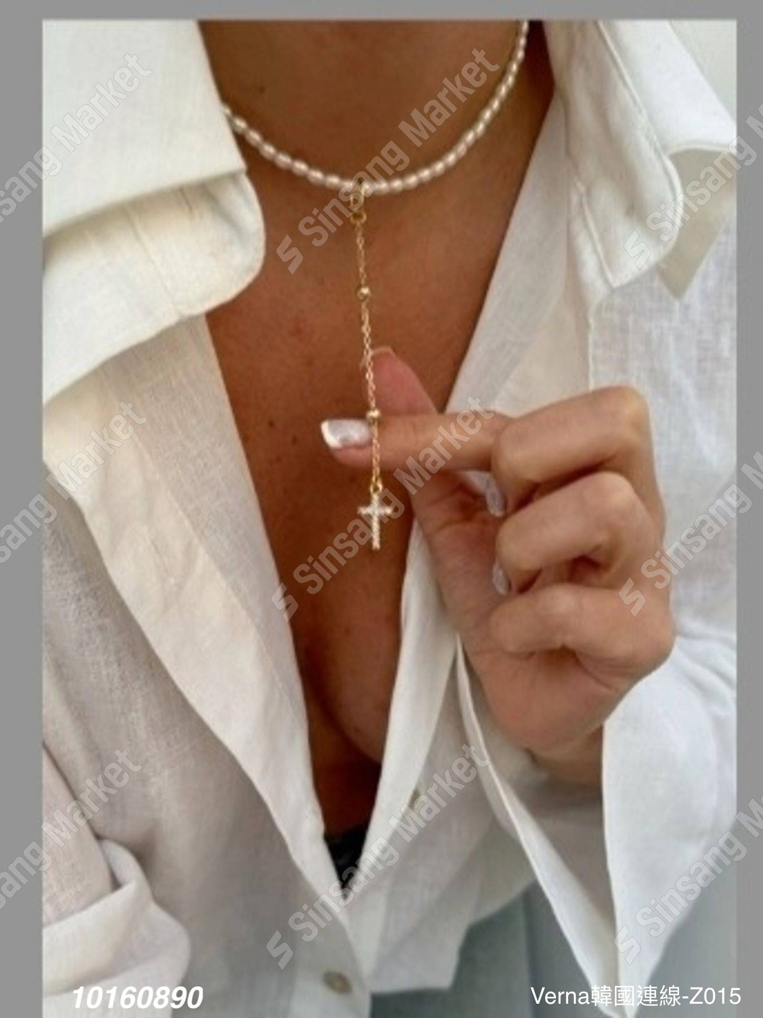 高雅珍珠十字項鏈