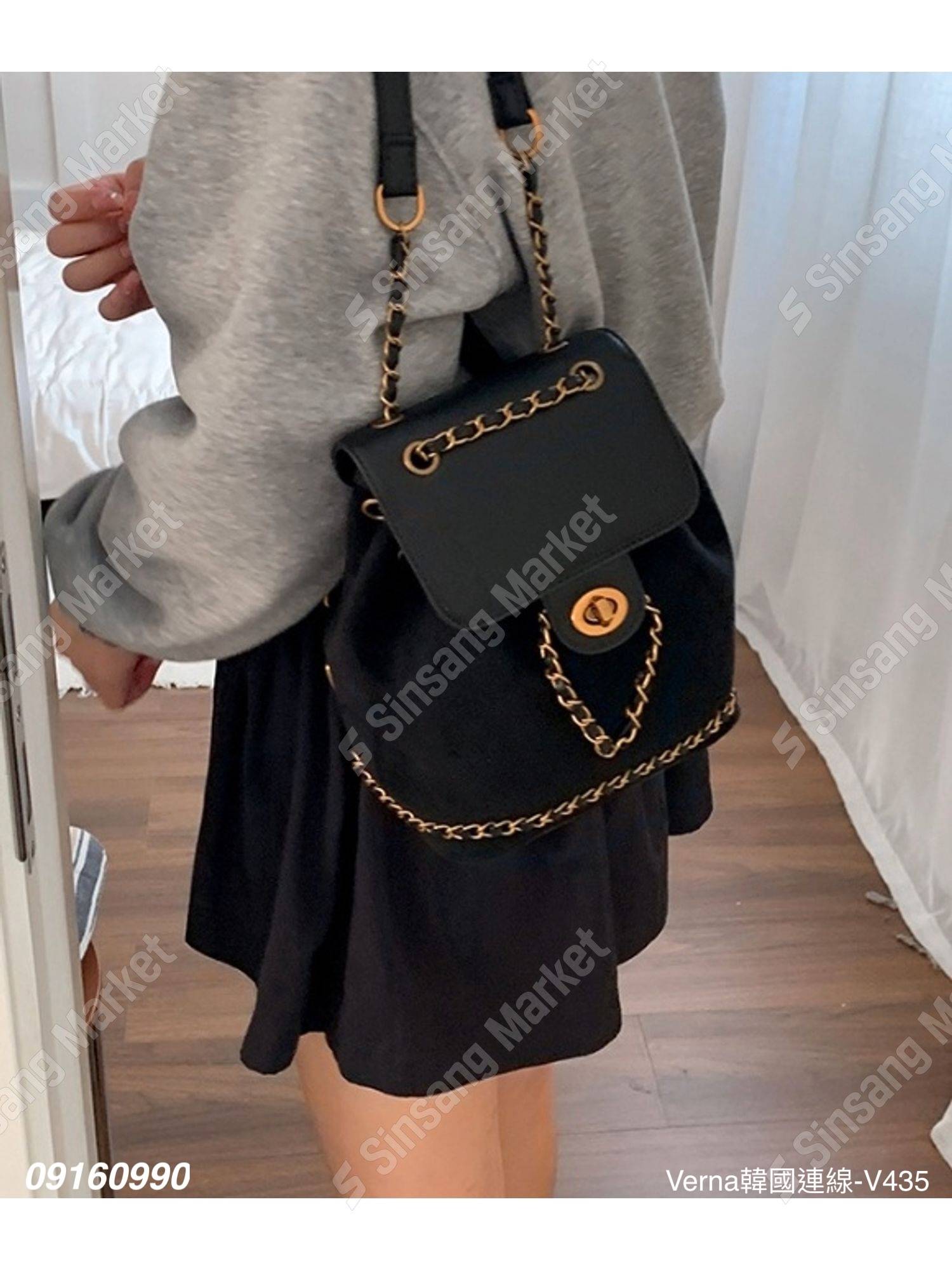 韓系時尚鏈條後背包