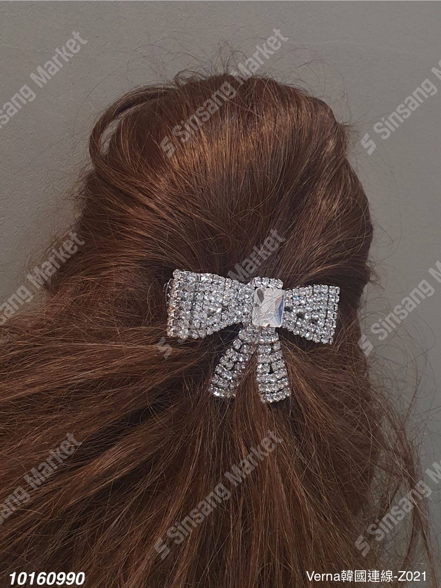 華麗蝴蝶結水鑽髮夾