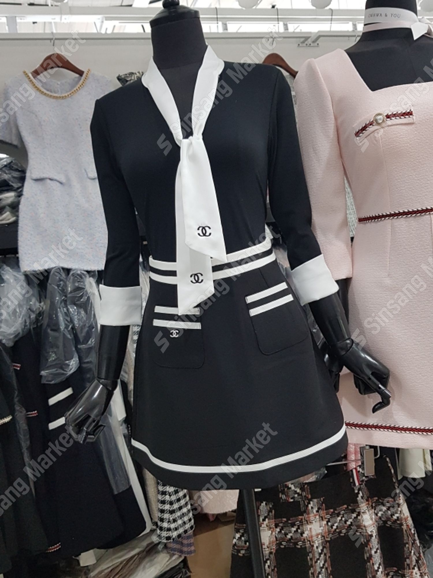 氣質貴氣小香風領巾式上衣