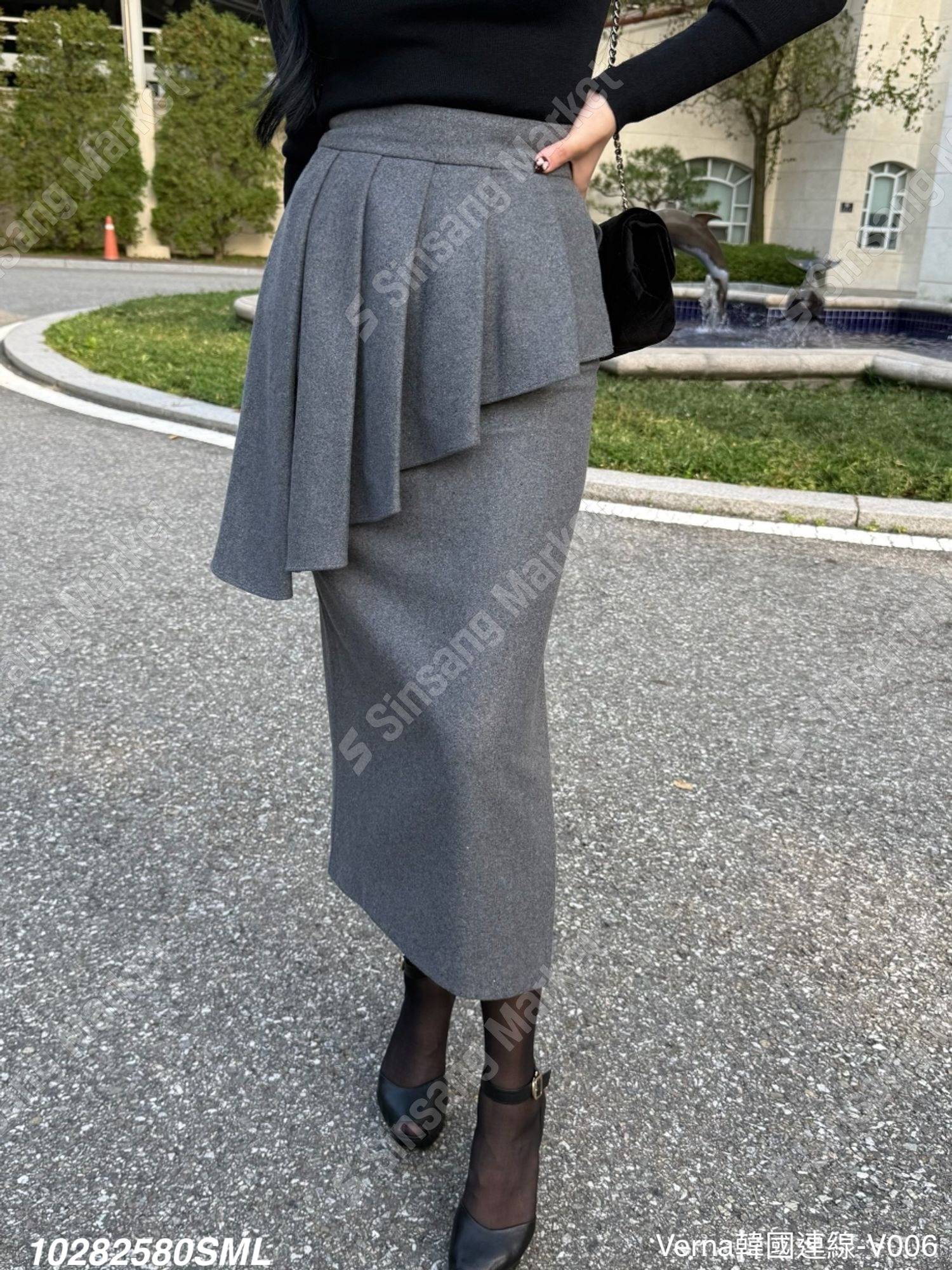 知性典雅百摺長裙