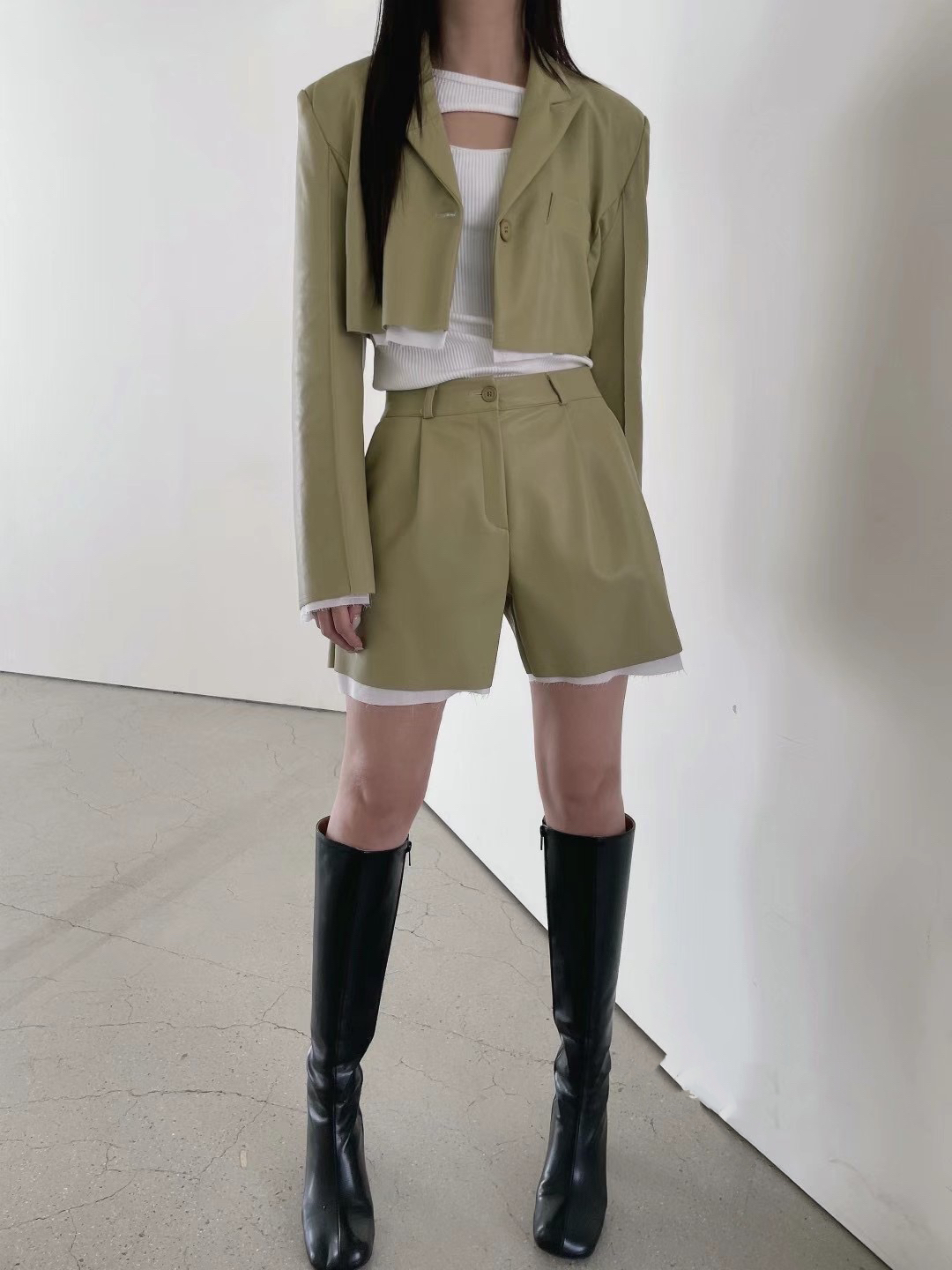 高質感皮衣套裝(S)