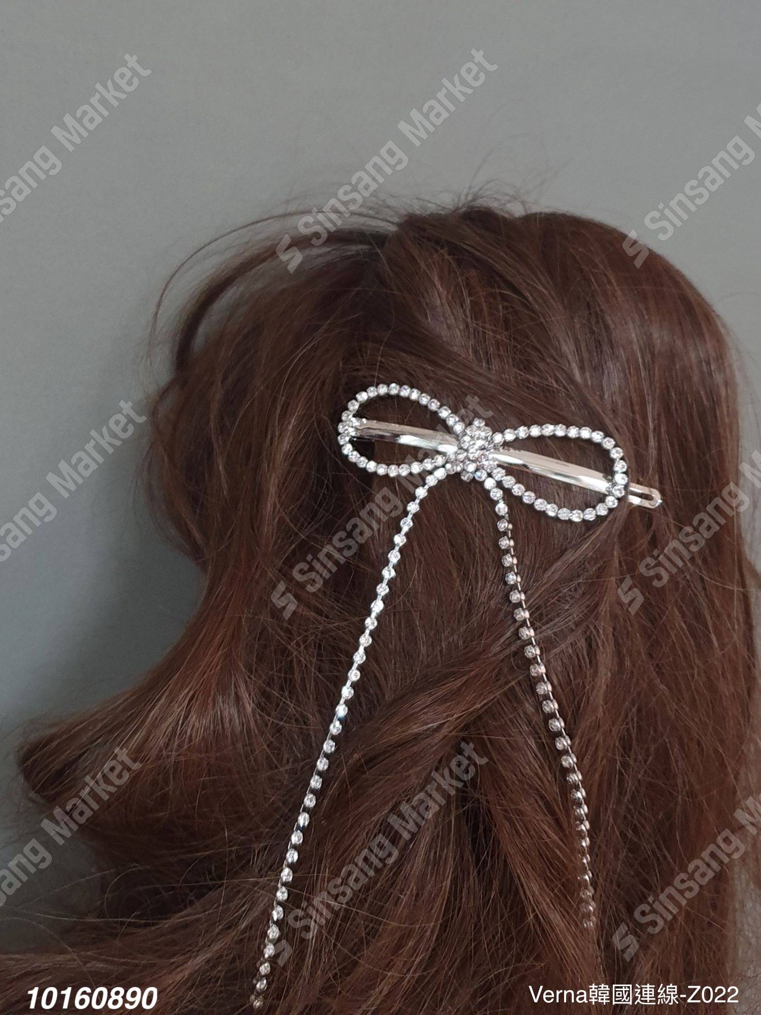 甜美蝴蝶結水鑽髮夾