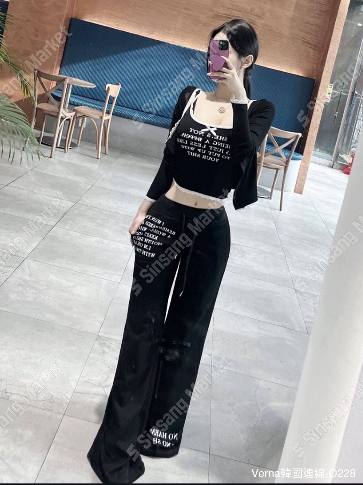 微醺性感吊帶花邊背心三件套