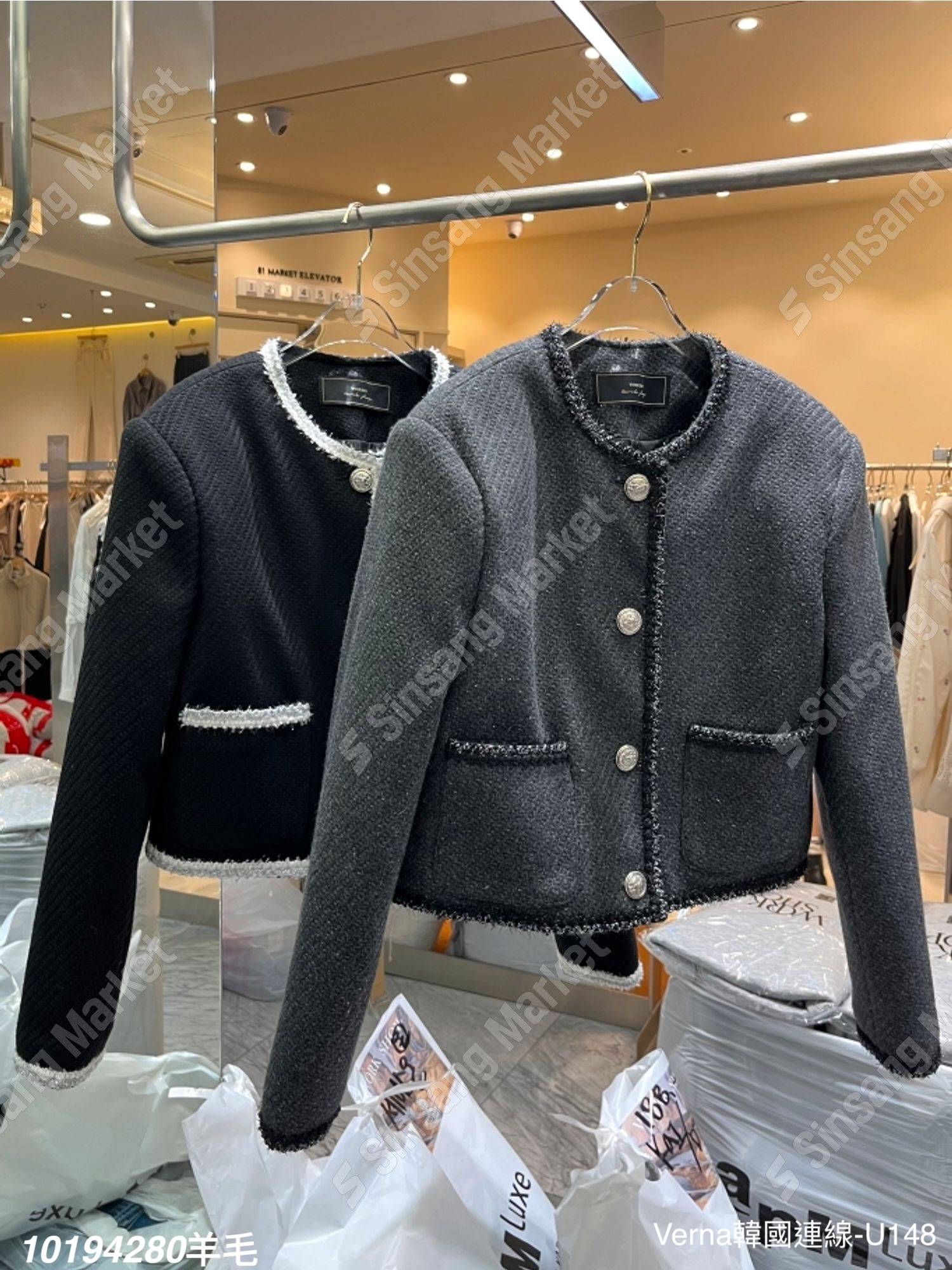 羊毛厚磅毛呢短版外套