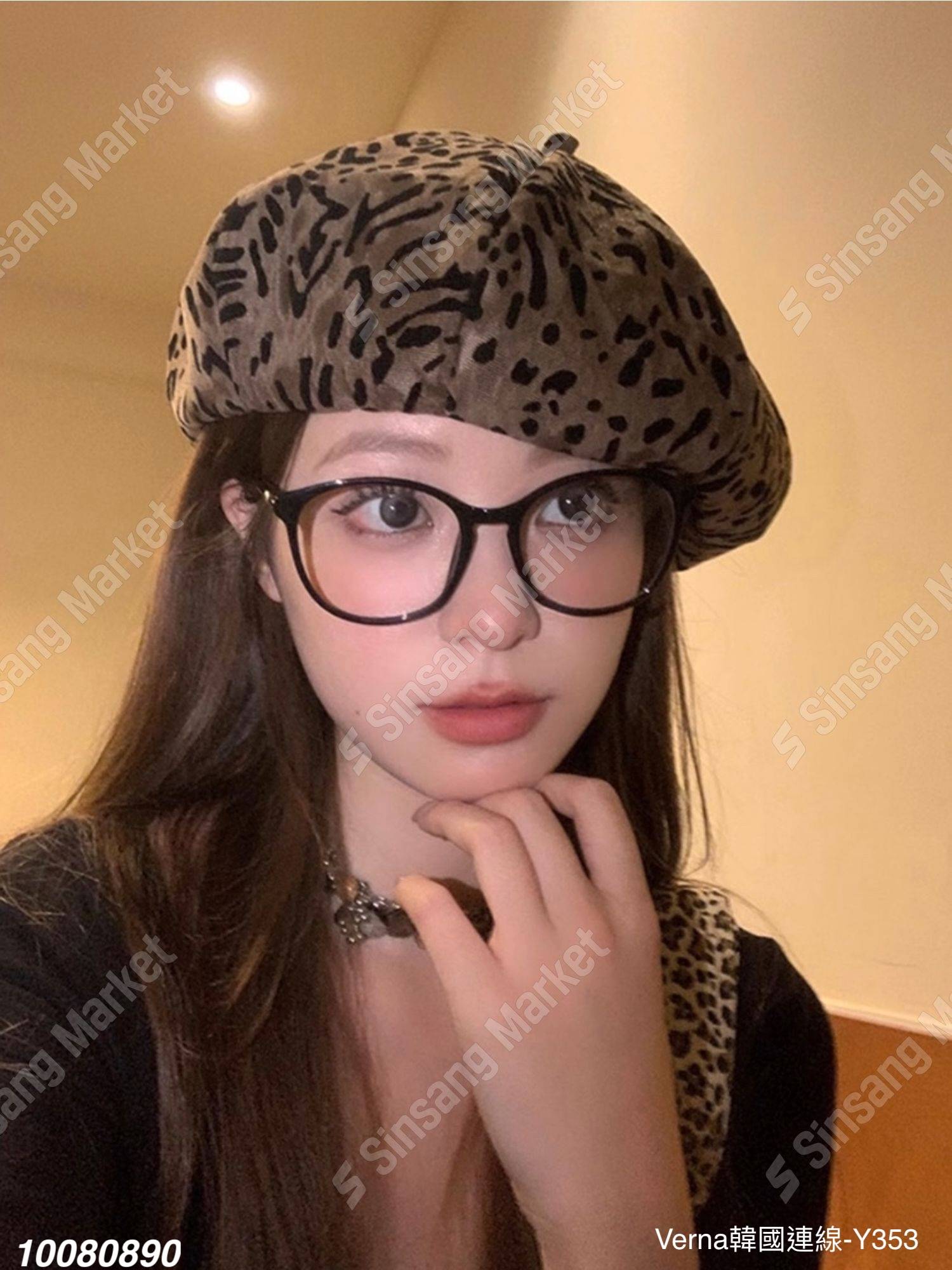 高雅豹紋報童帽