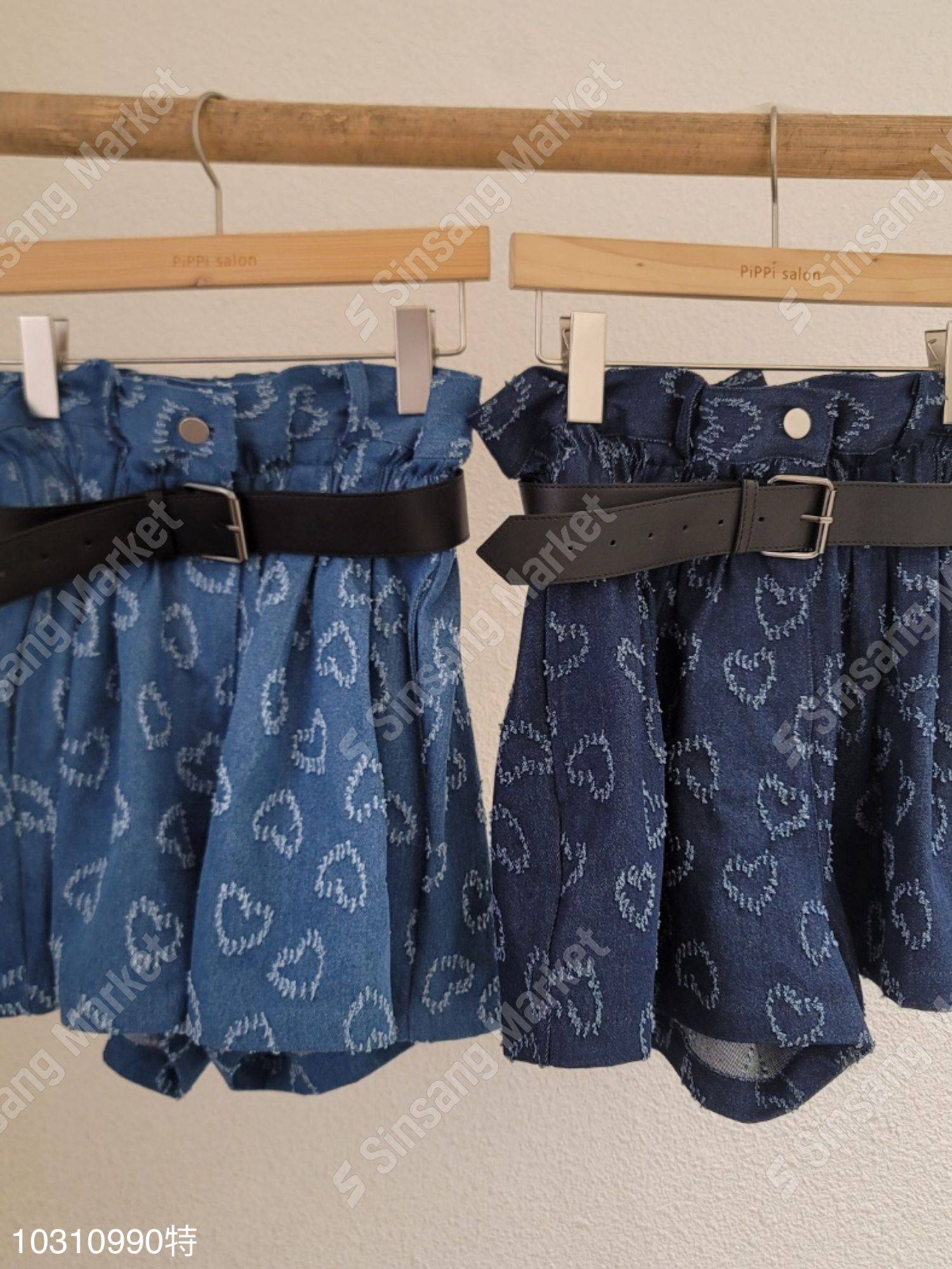 愛心壓紋牛仔短褲