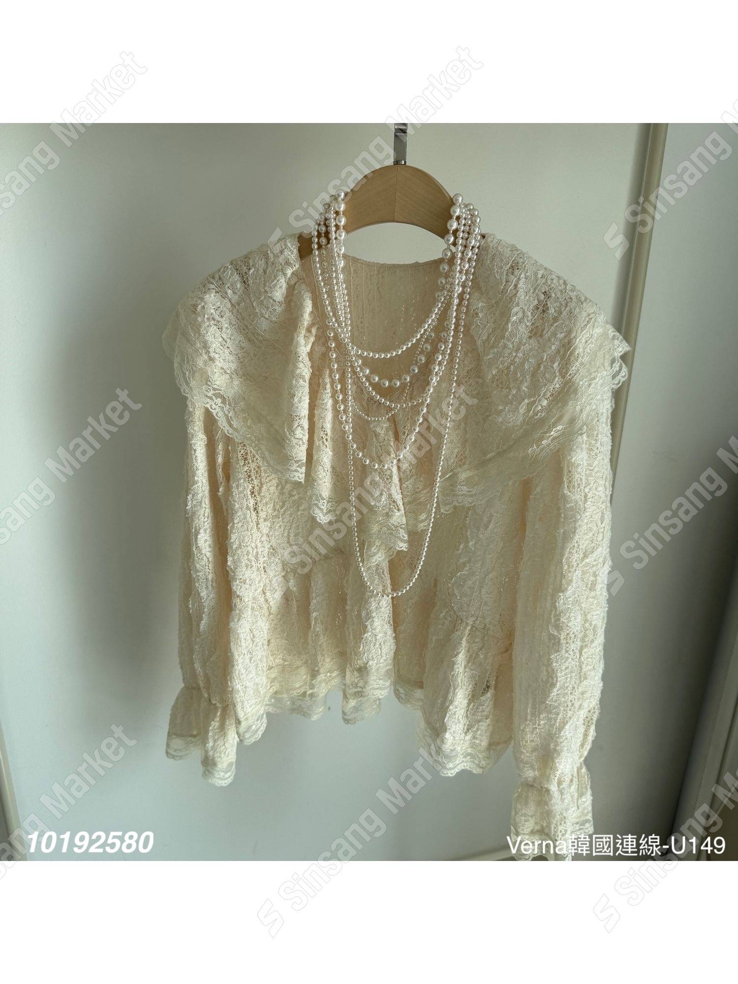 復古懷舊蕾絲荷葉上衣