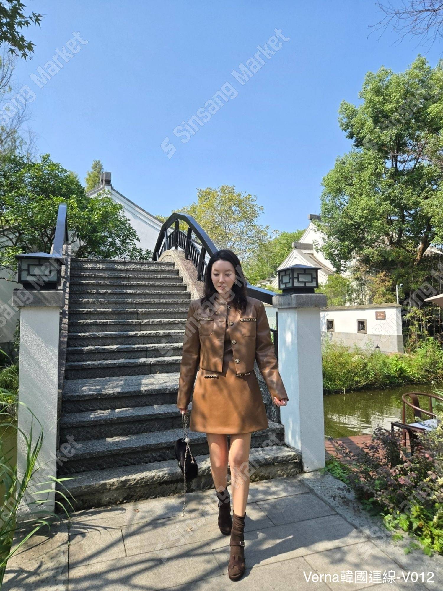 率性俐落皮革連身洋裝