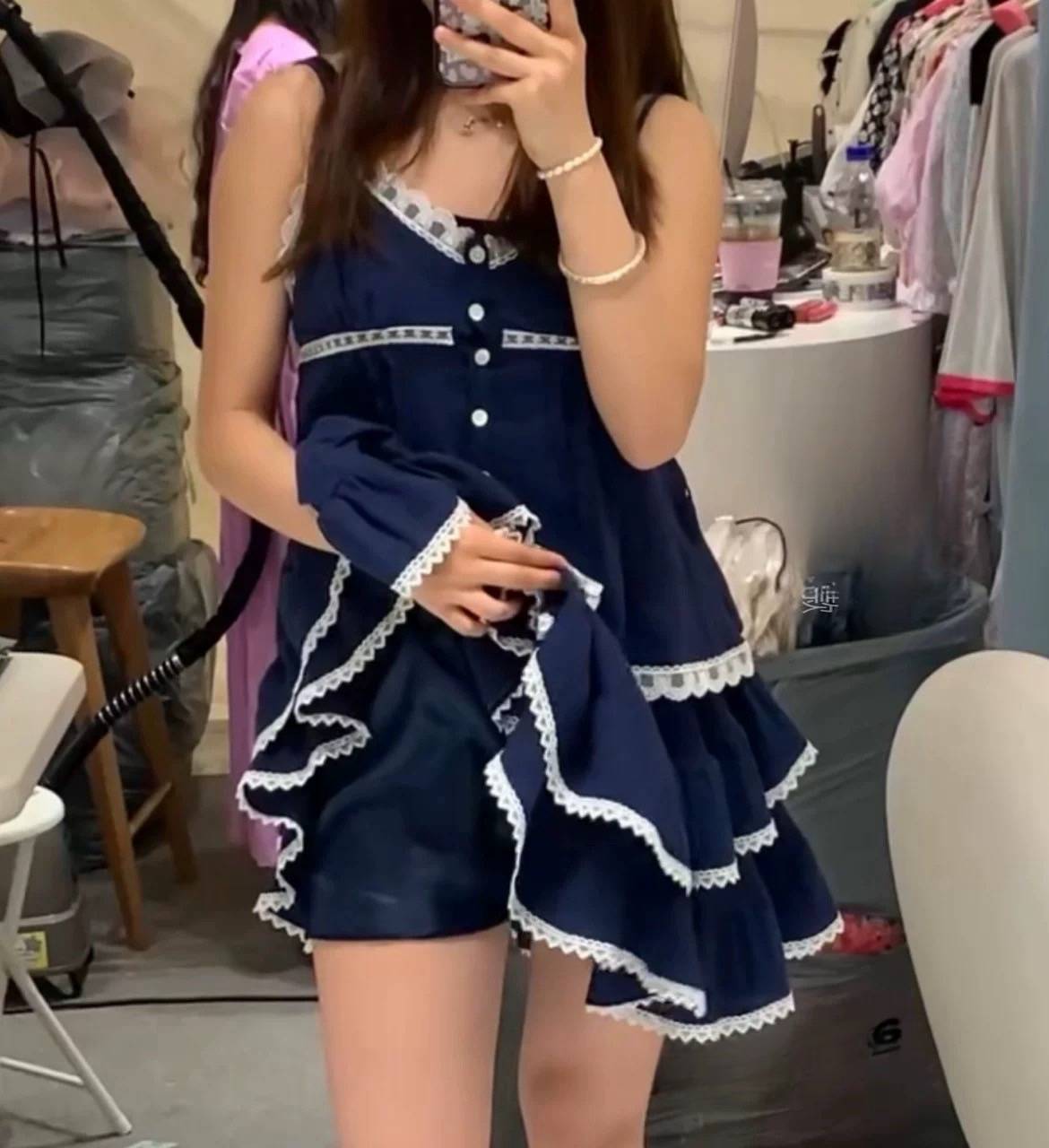 蘿莉風格不規則荷葉套裝