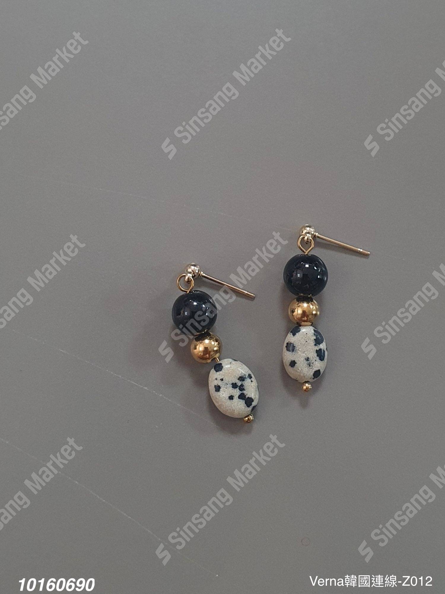 復古寶石貼耳釘