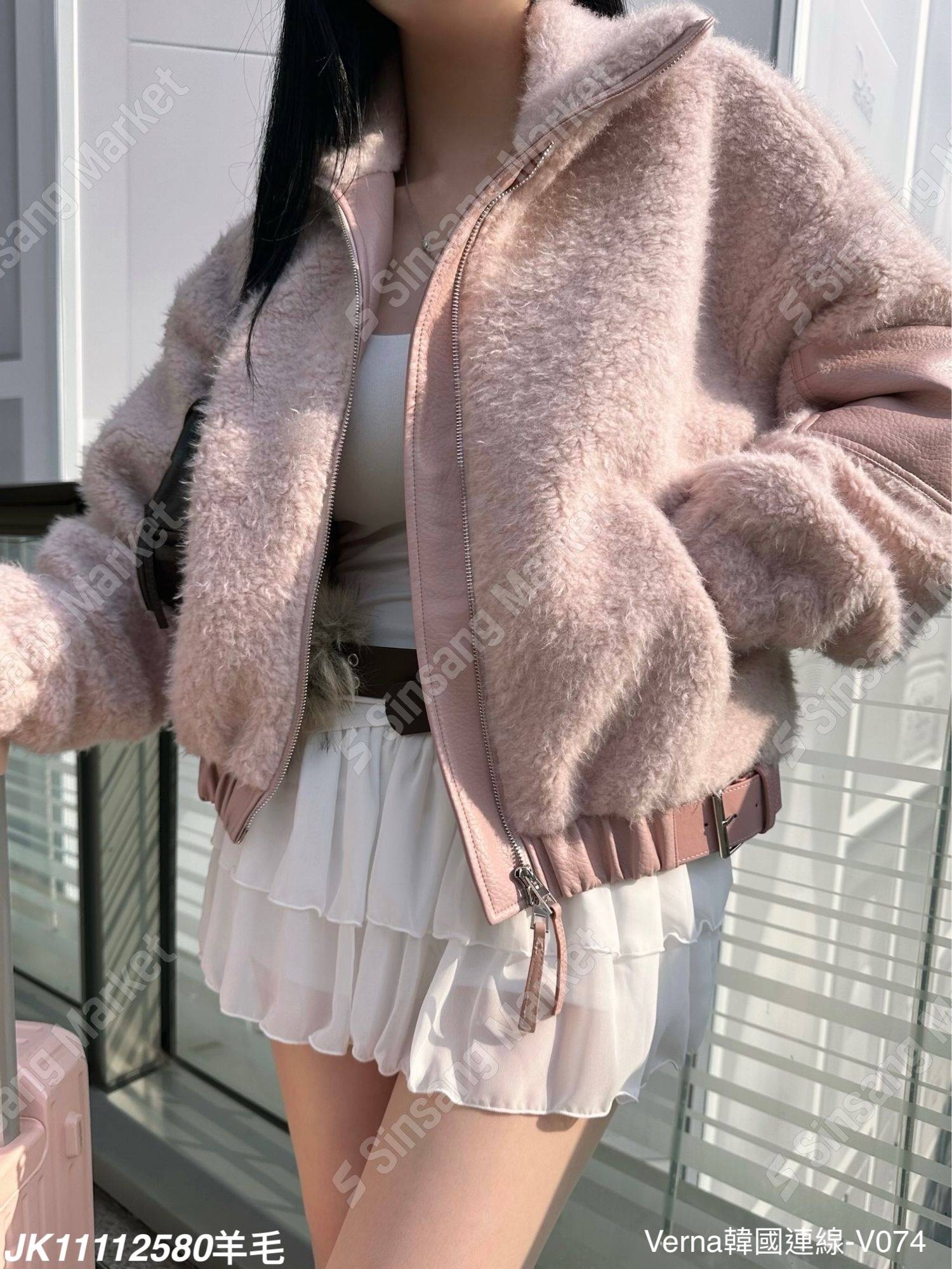 厚磅羊毛保暖翻領外套