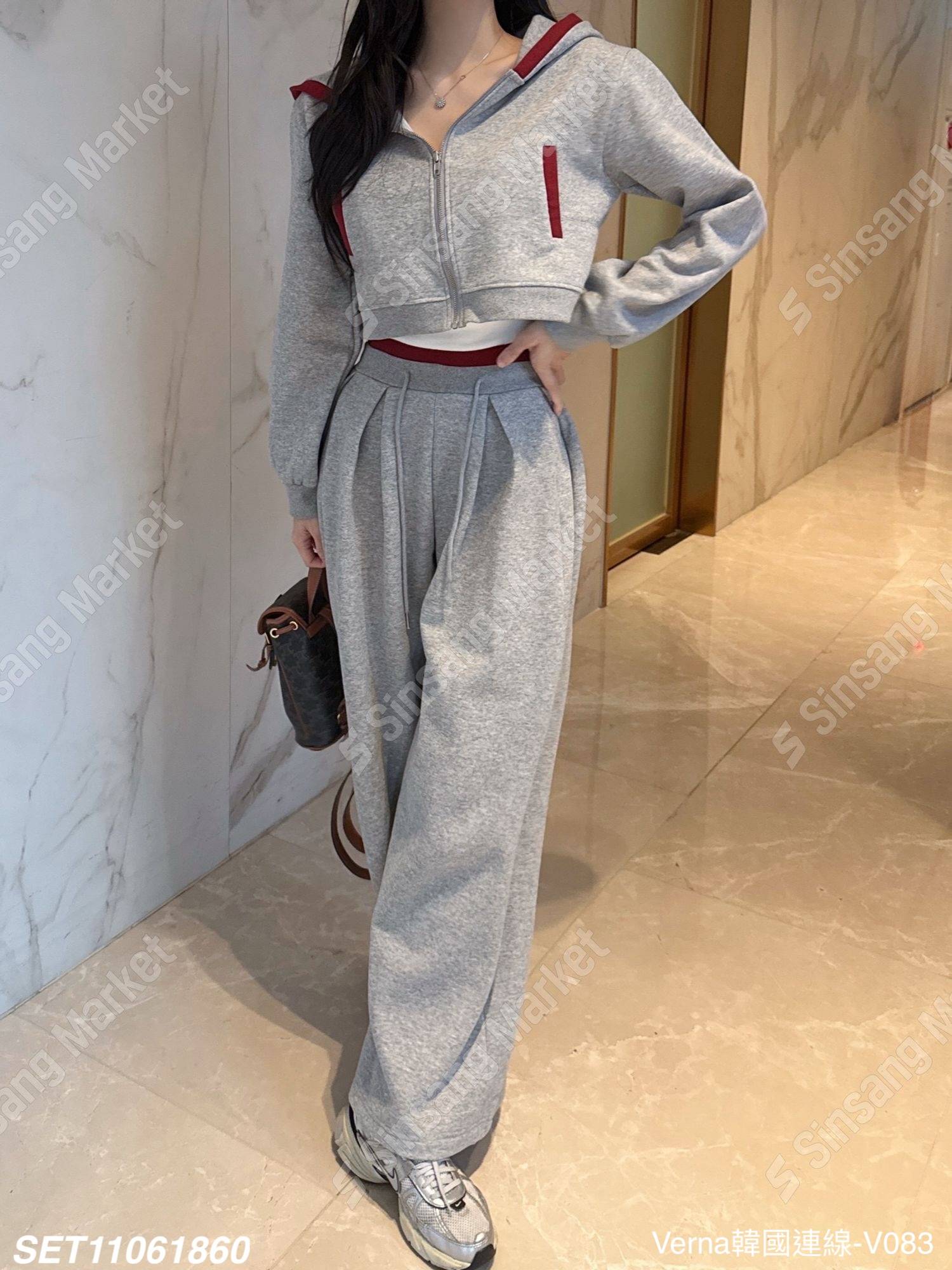 韓系連帽長褲套裝
