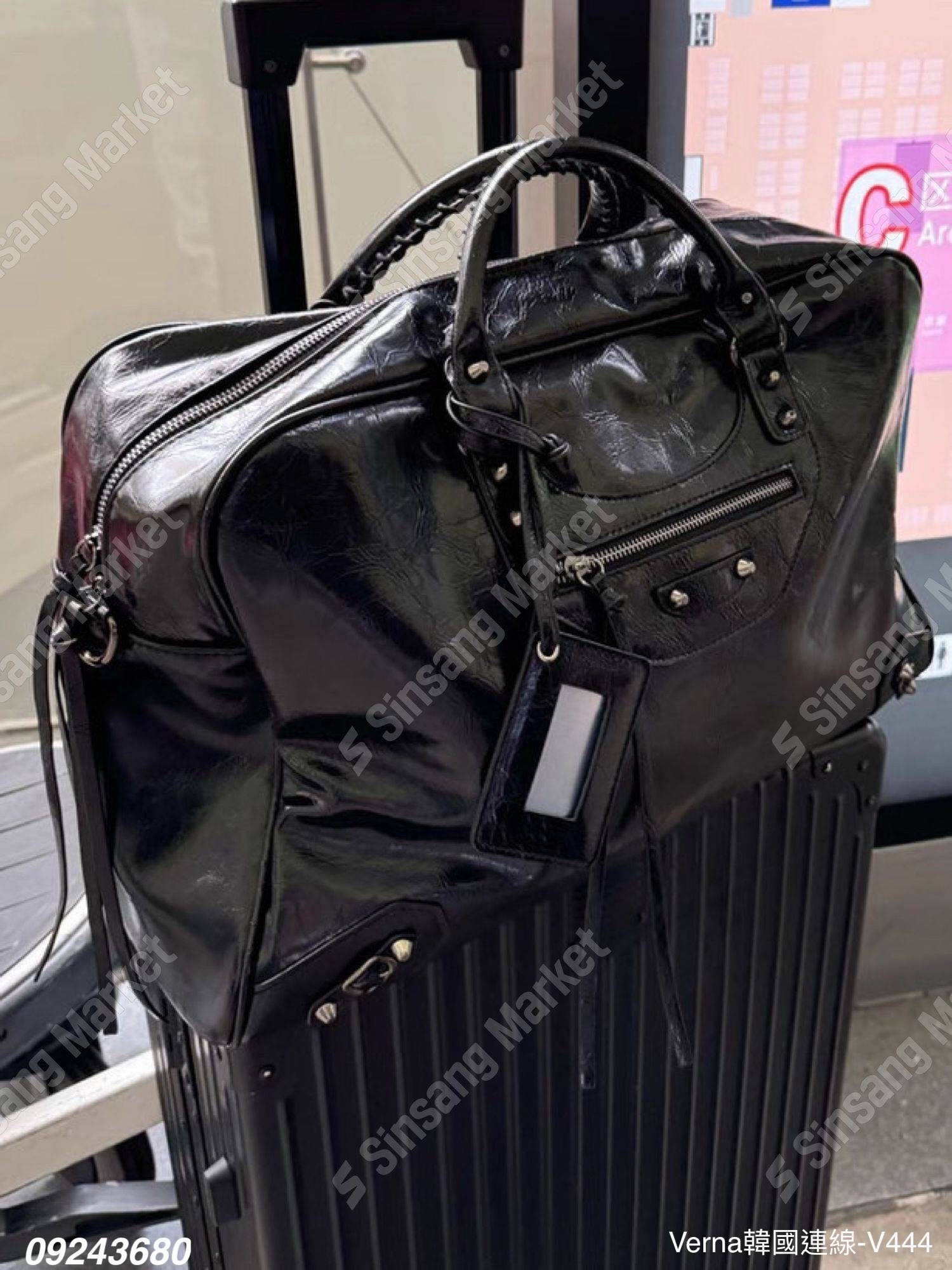 休閒皮革帥氣機車包