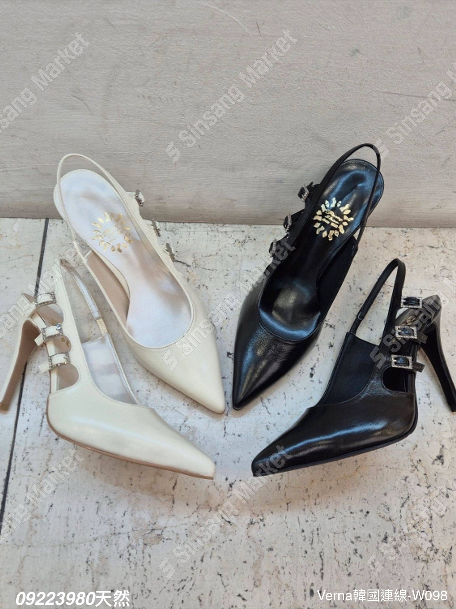 素雅俐落天然皮革高跟鞋