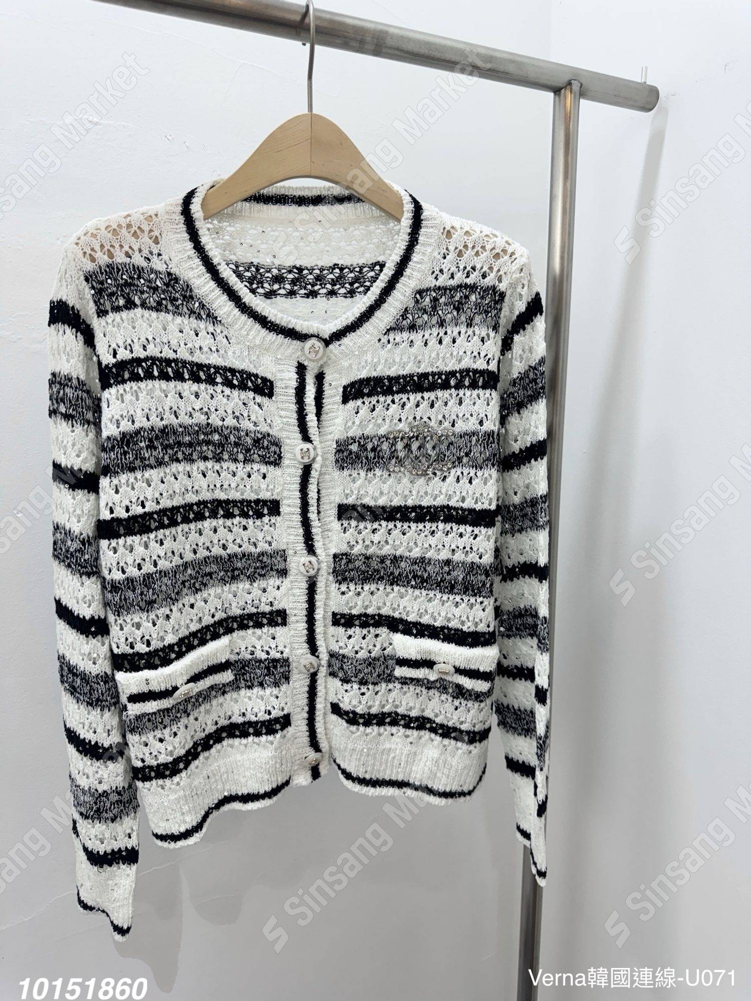 經典百搭鉤針條紋上衣