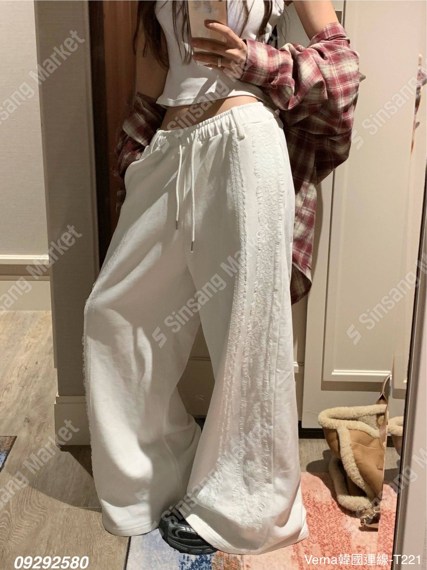 法式蕾絲超蝙休閒長褲