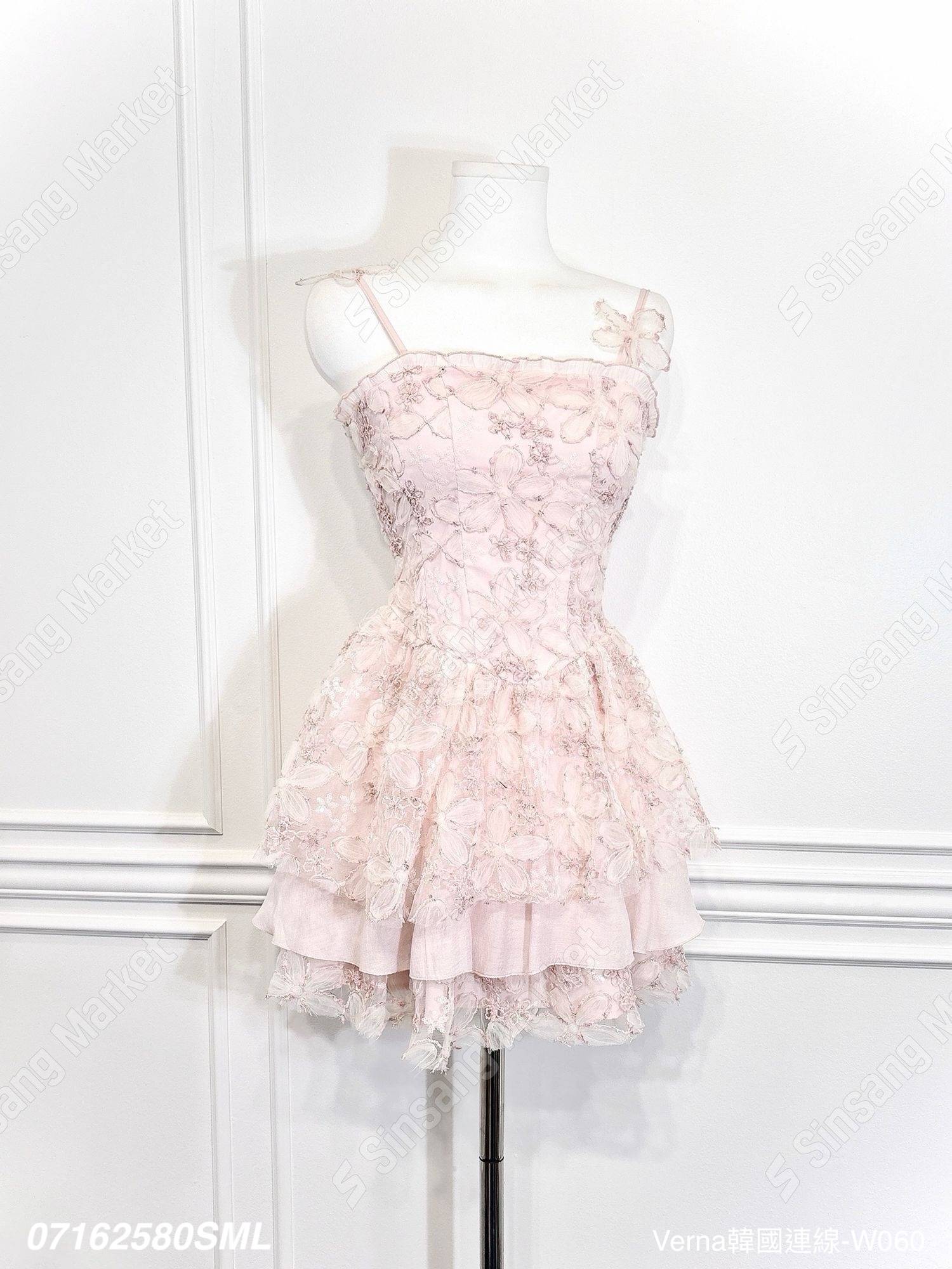 法式古典質感花朵洋裝