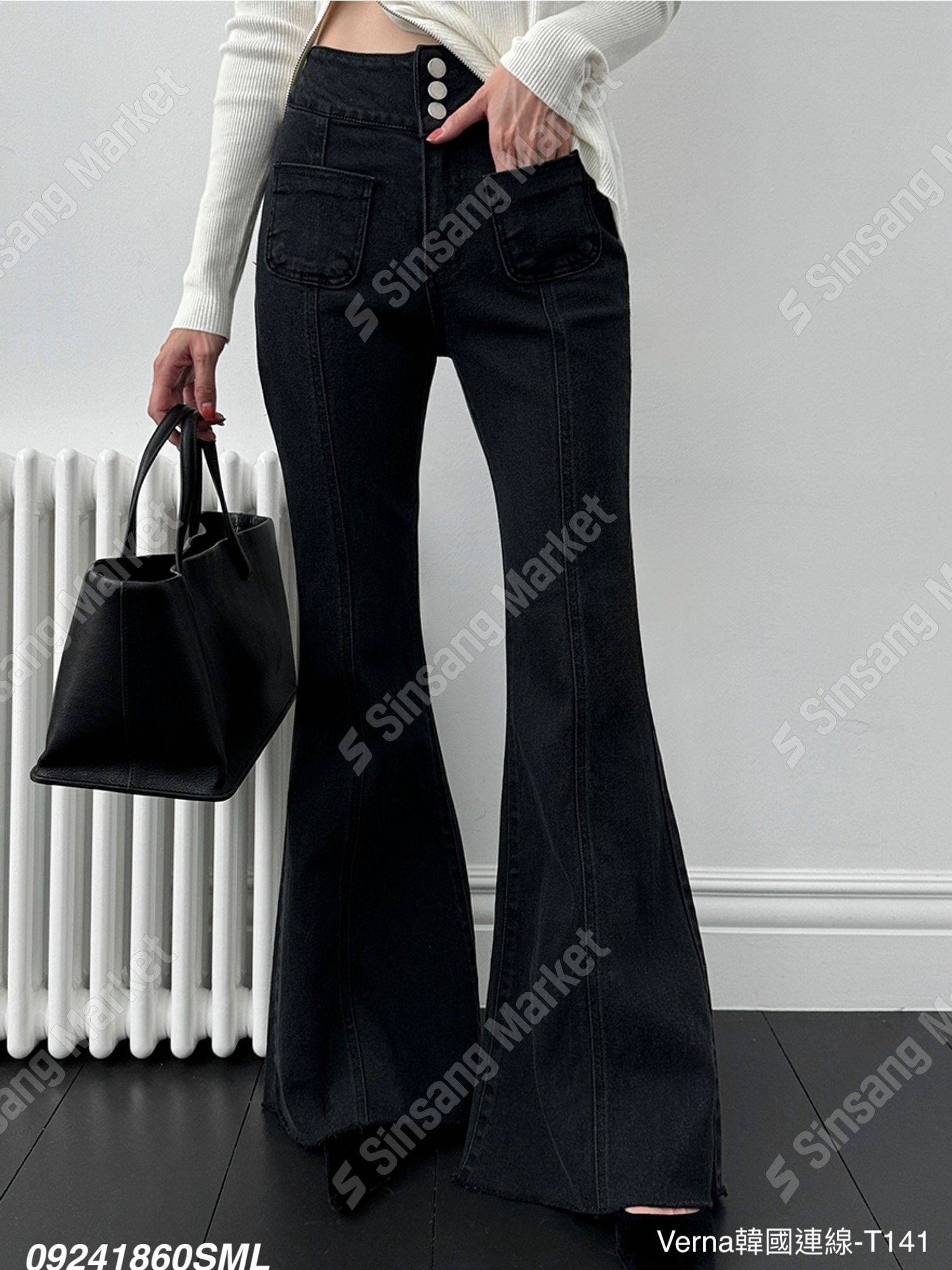 顯瘦女神雙口袋落地褲