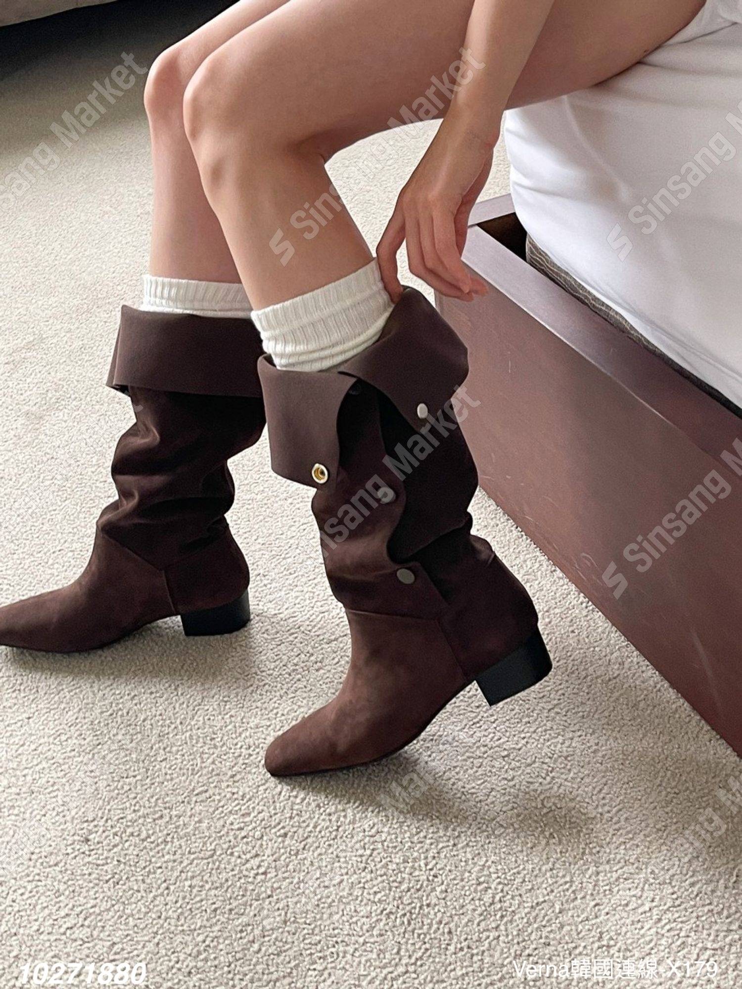 個性帥氣麂皮兩穿長靴