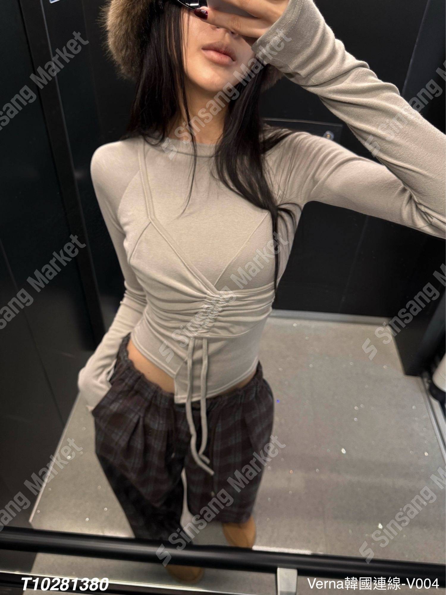 韓系街頭抽繩上衣