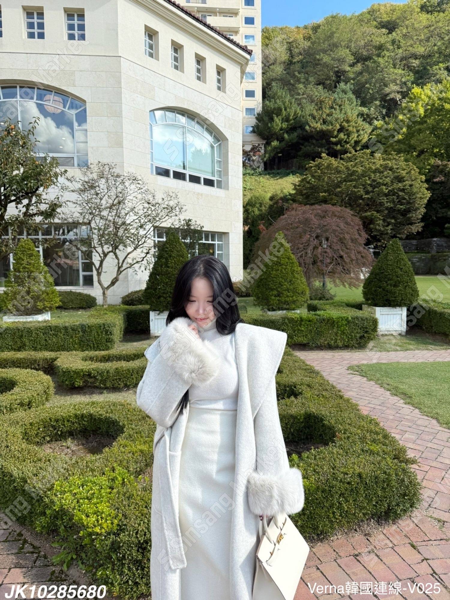 韓系大翻領長版外套