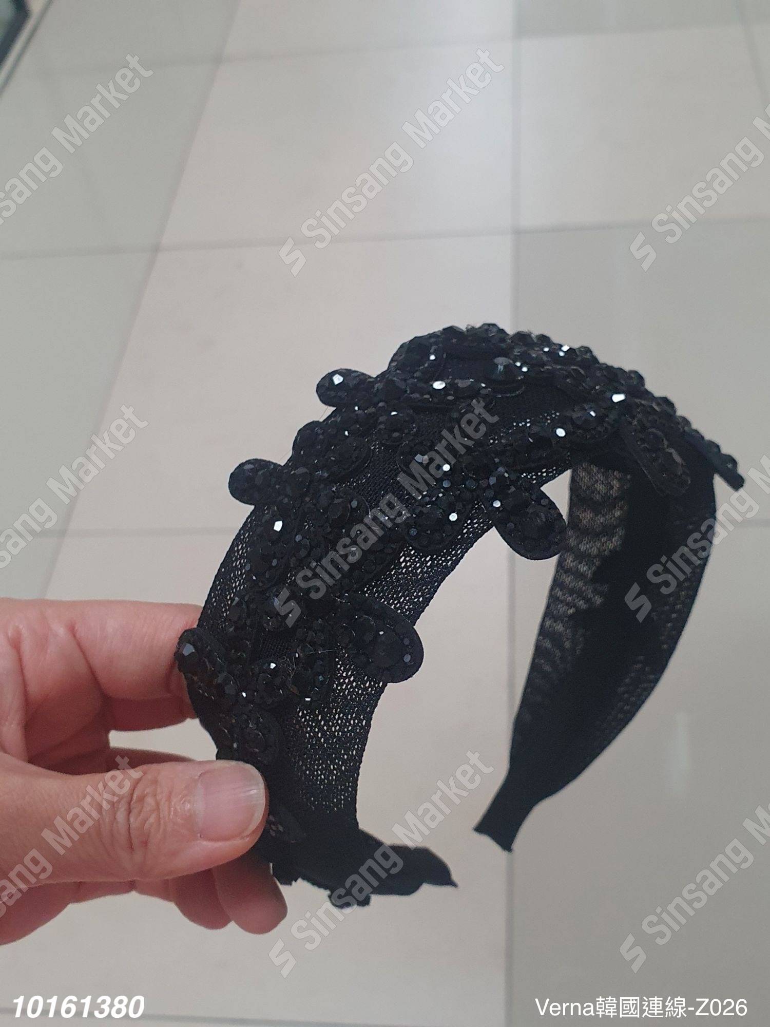 蕾絲亮片寬版髮箍