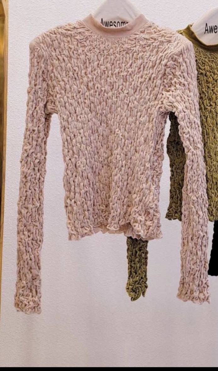 小麻花編皺摺上衣