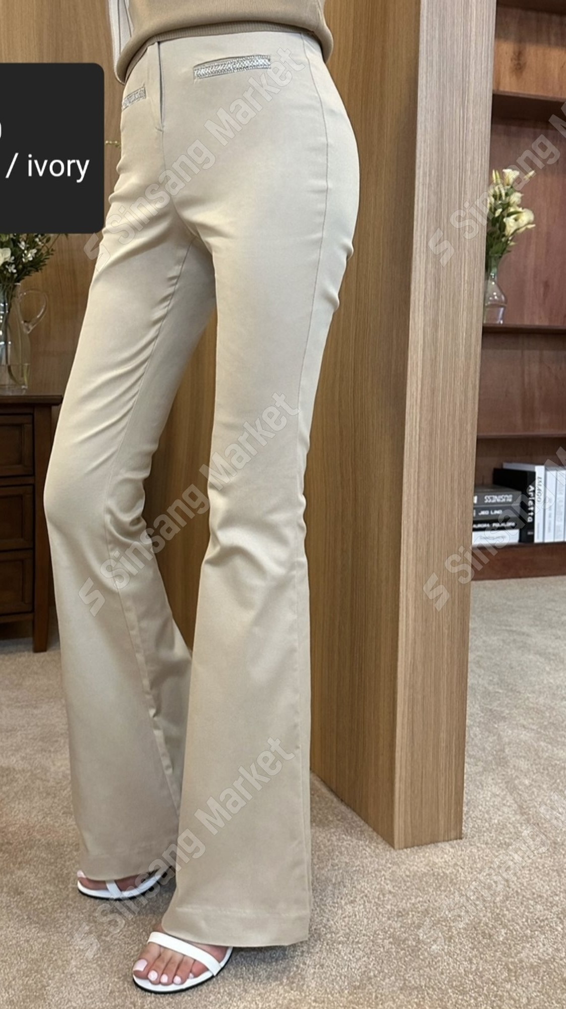 女神高腰緊身顯瘦為喇叭褲