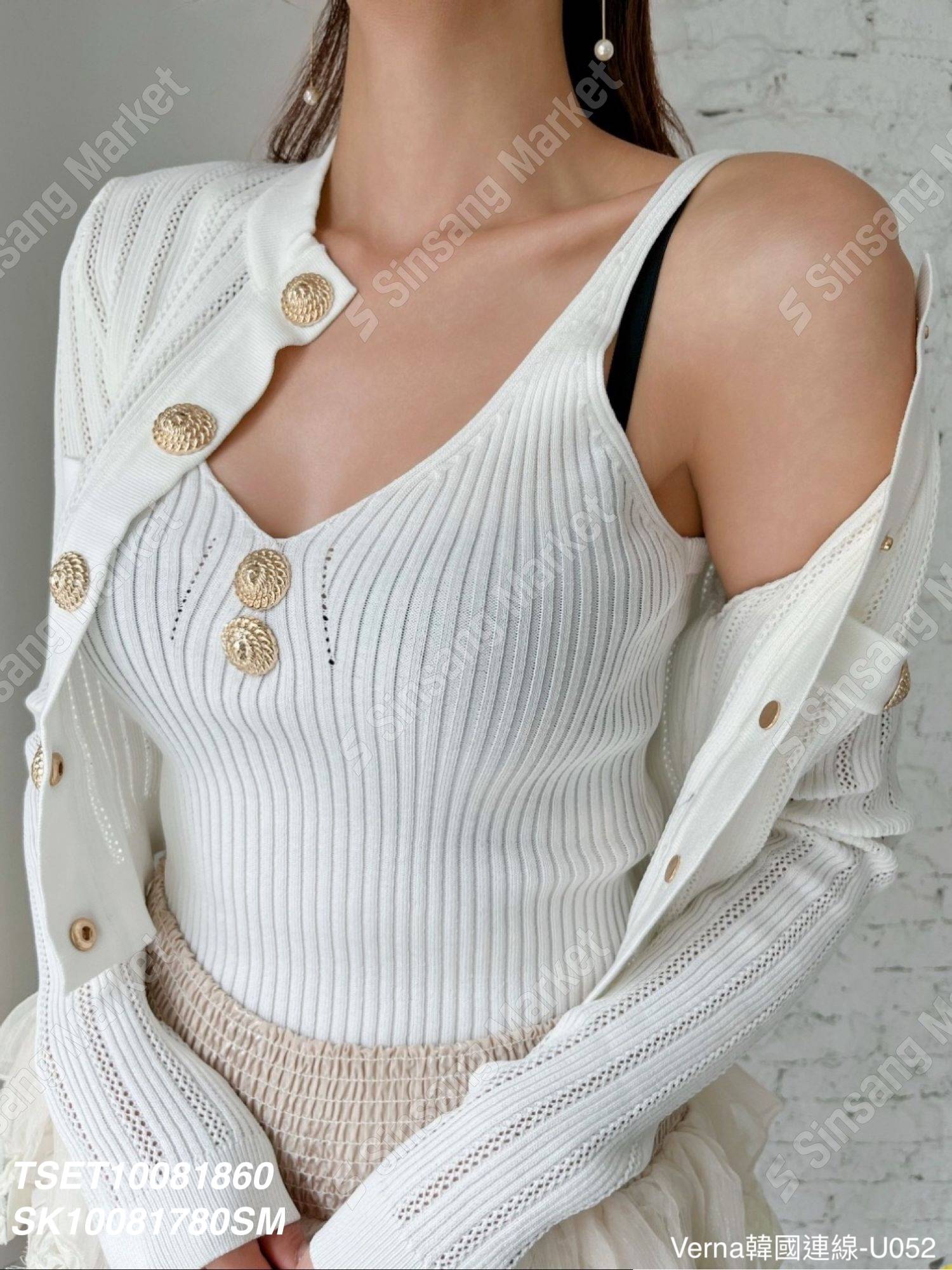 氣質坑條蕾絲蛋糕裙套裝