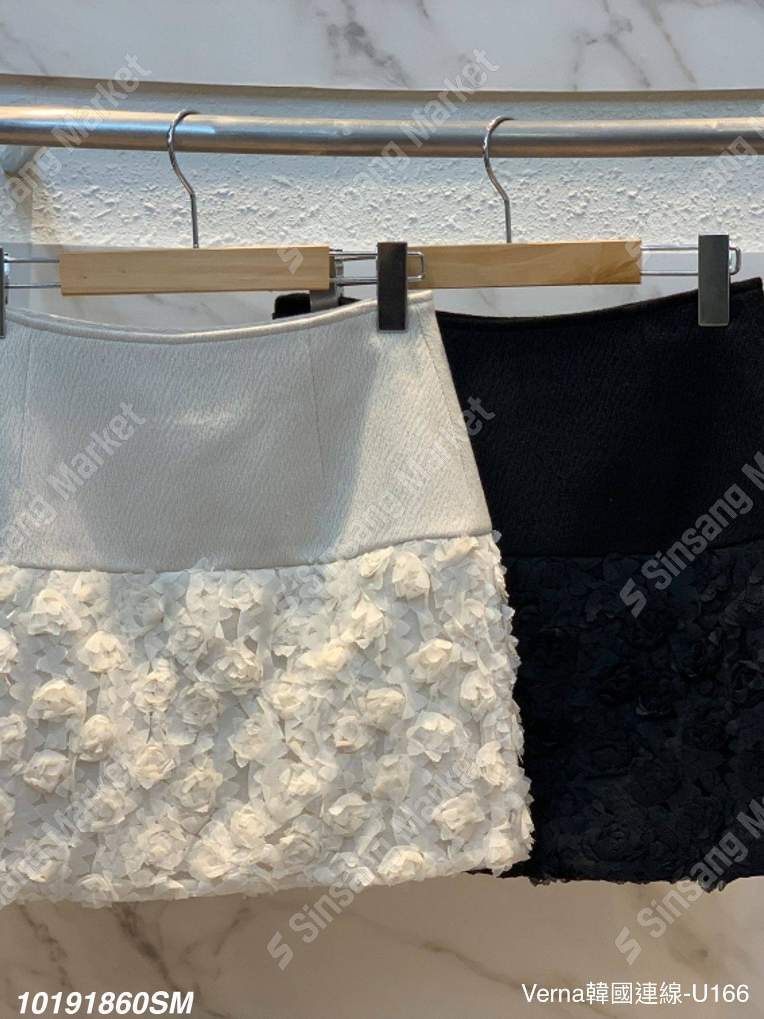 氣質高腰立體小花短裙