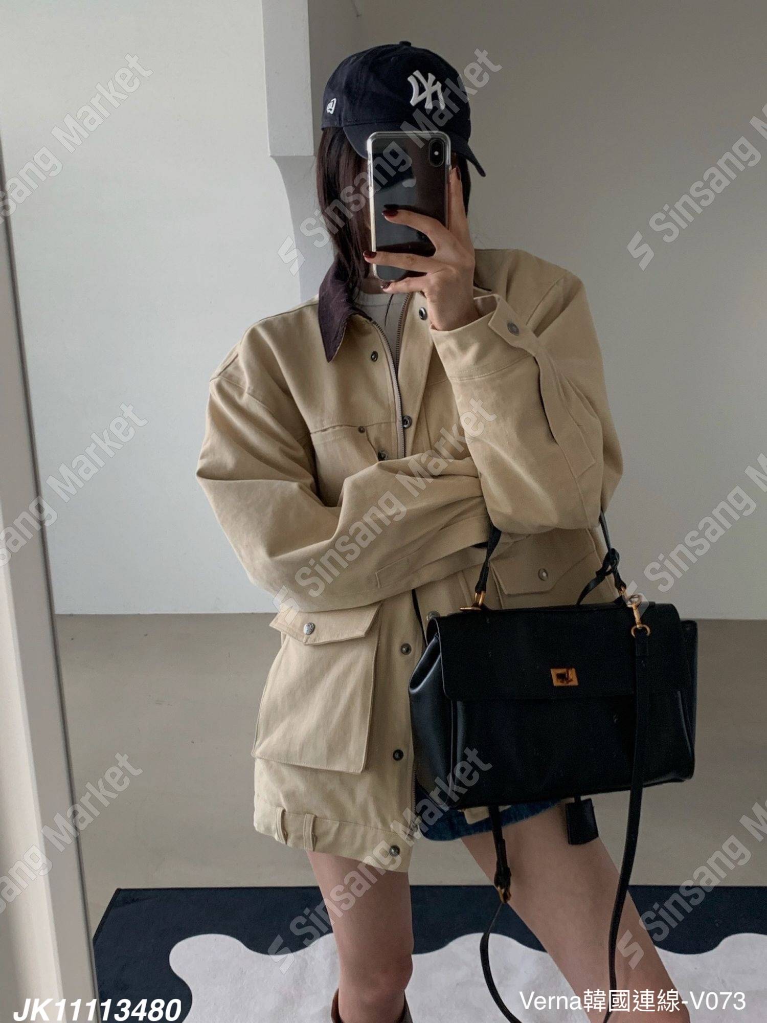 帥氣寬版翻領外套