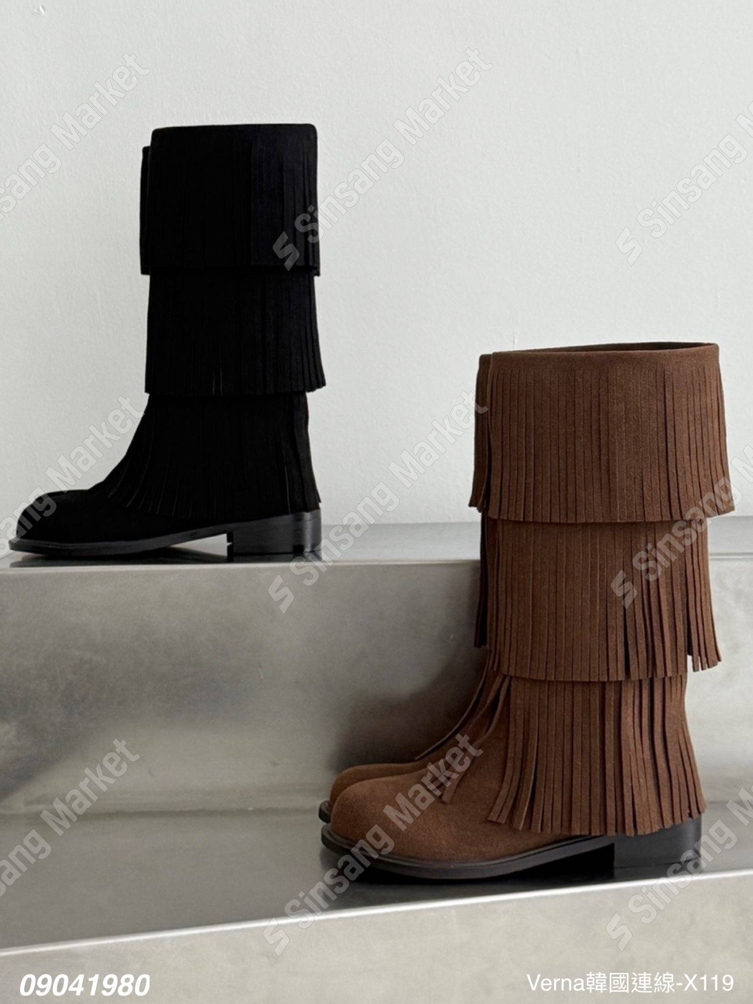 潮流街頭流蘇長靴