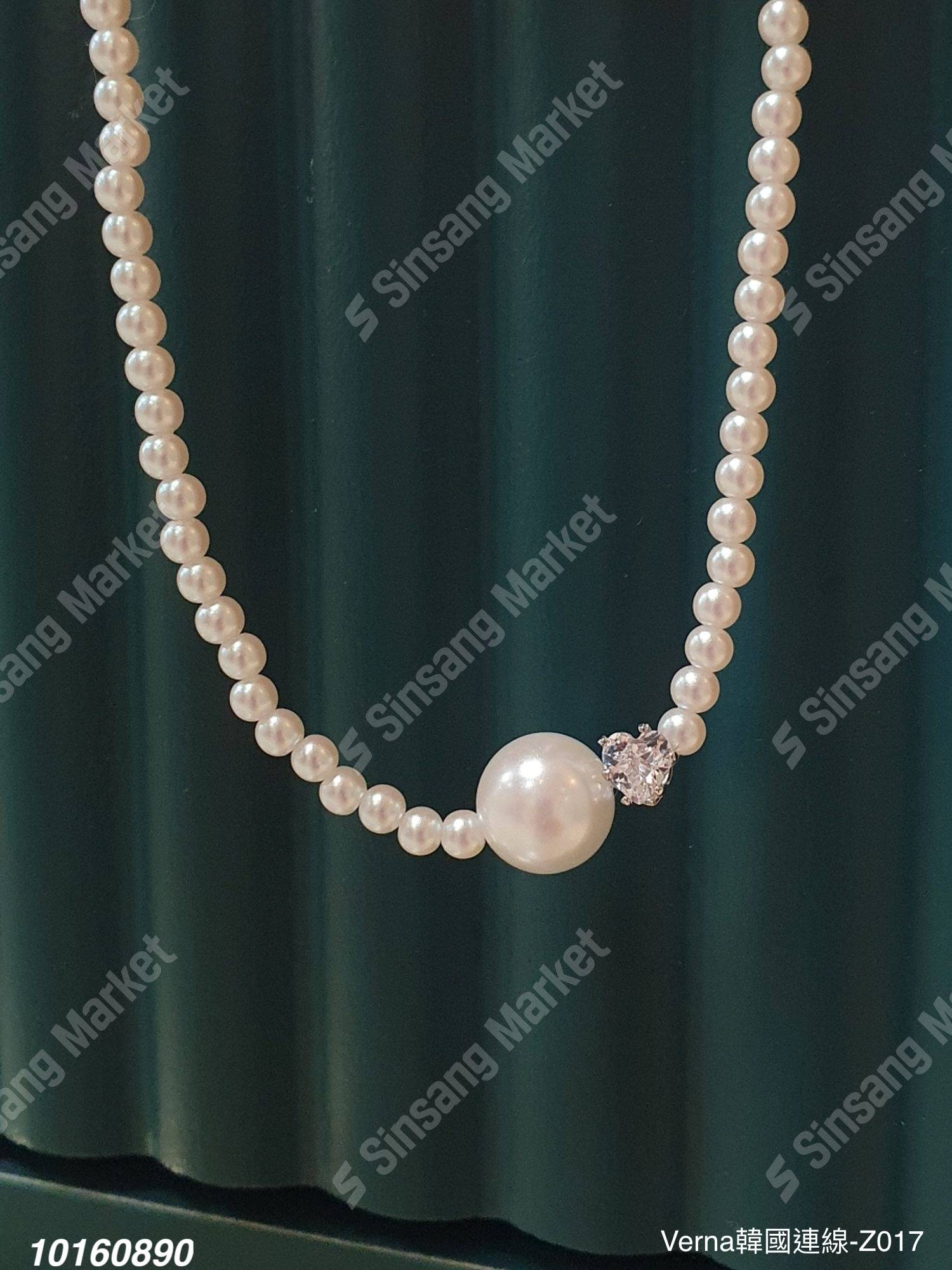 古典珍珠水鑽項鏈